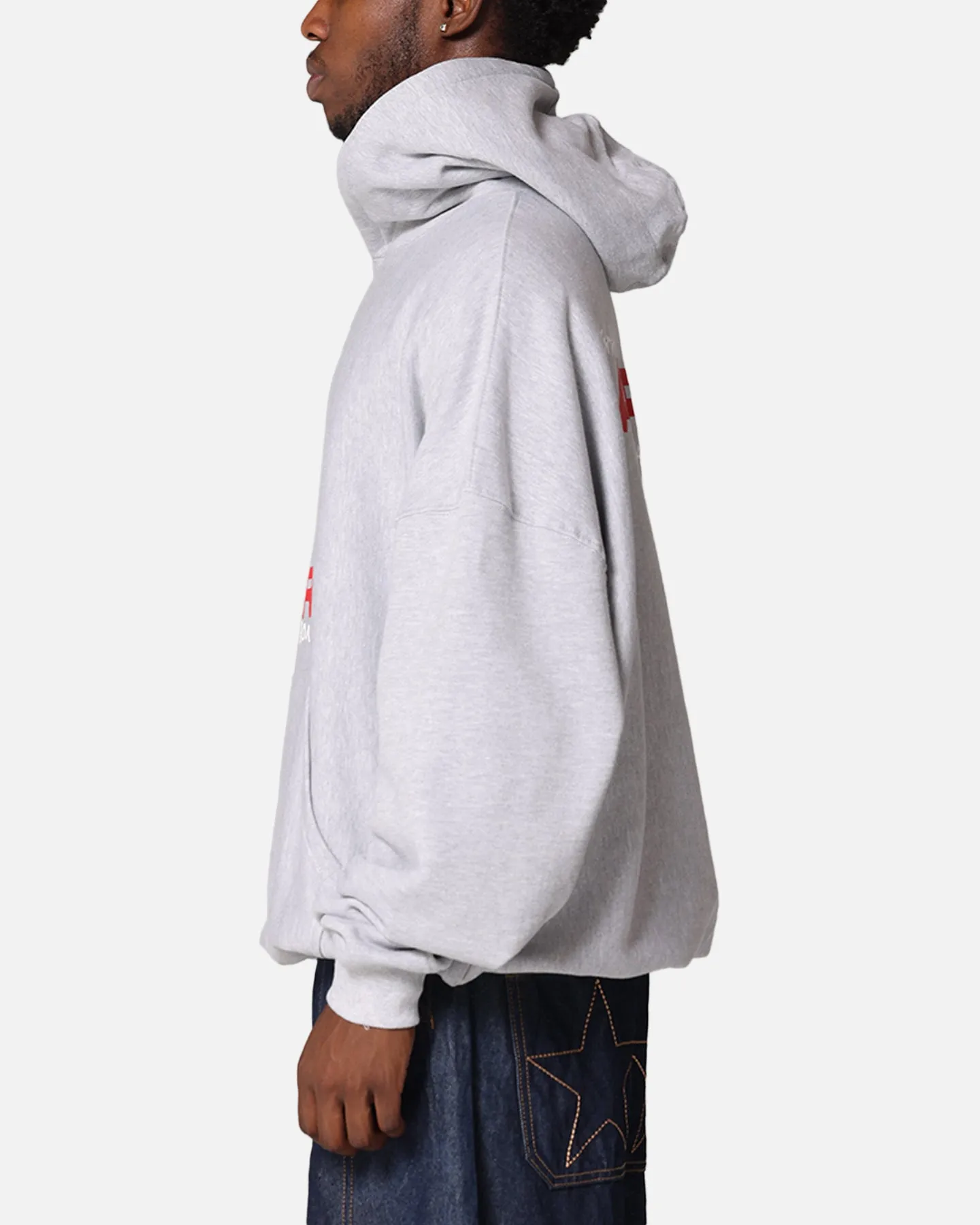 Pull à capuche Carre dessiné à la main Marle clair