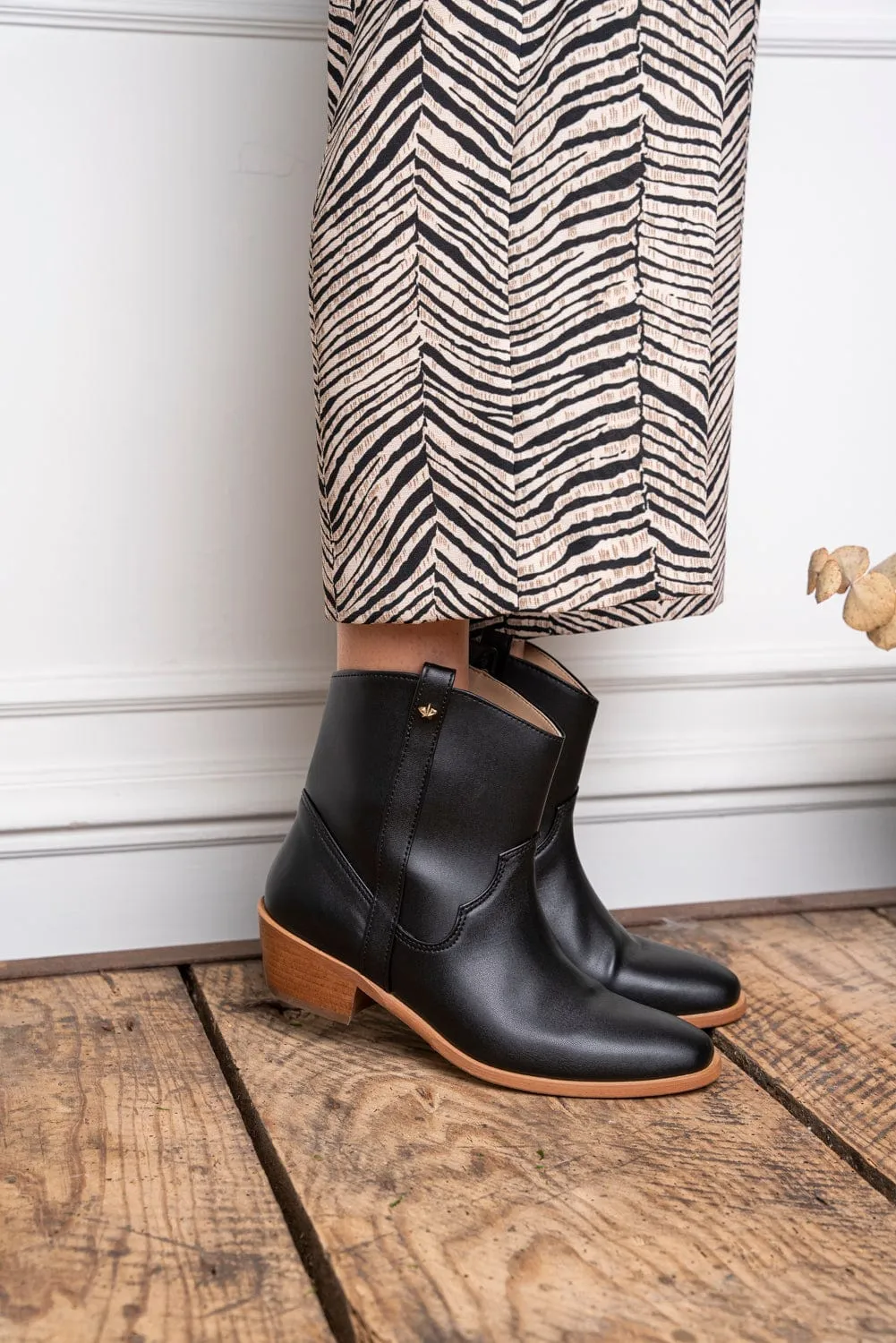 Bottes cheville western en simili cuir vegan Centaur | Noir