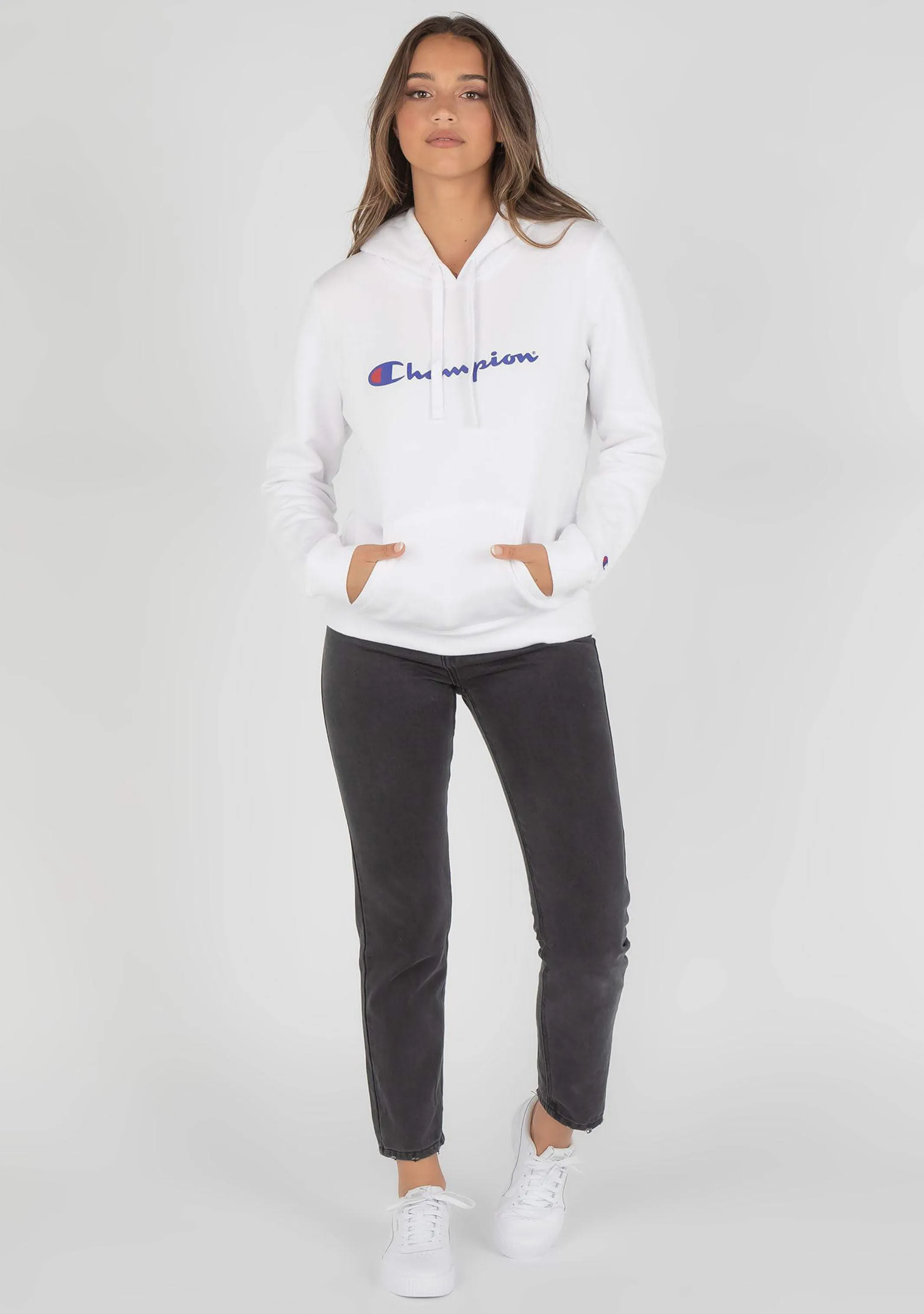 Champion Sweat à capuche Script Femme Blanc