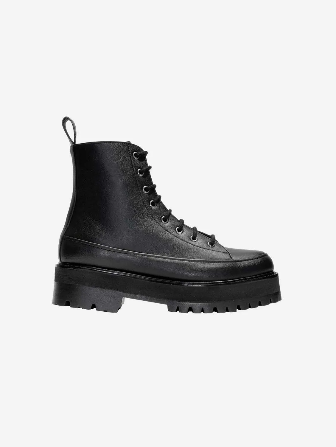 Bottes vegan unisex à lacets épaisses | Noir