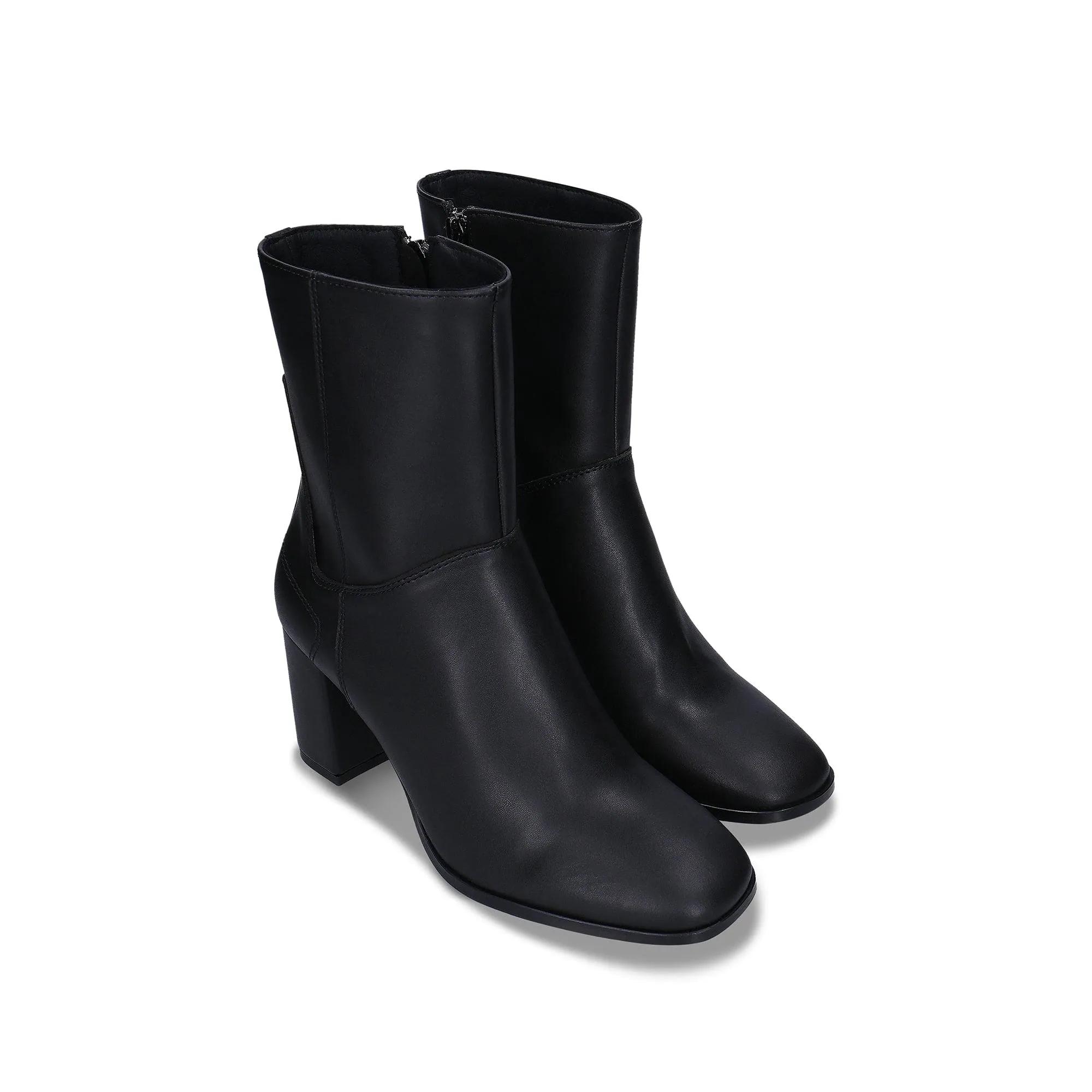 Bottes à talons en cuir pomme pour femmes Circle | Noir