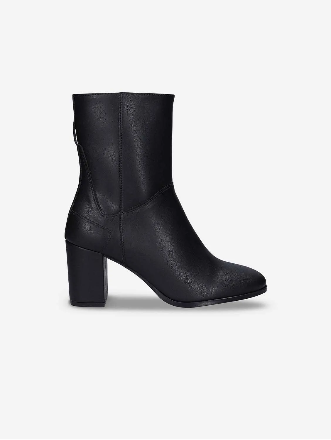 Bottes à talons en cuir pomme pour femmes Circle | Noir