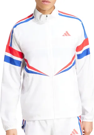 Clothing Adidas  Men adidas Adizero Retro Mens Running Jacket - White