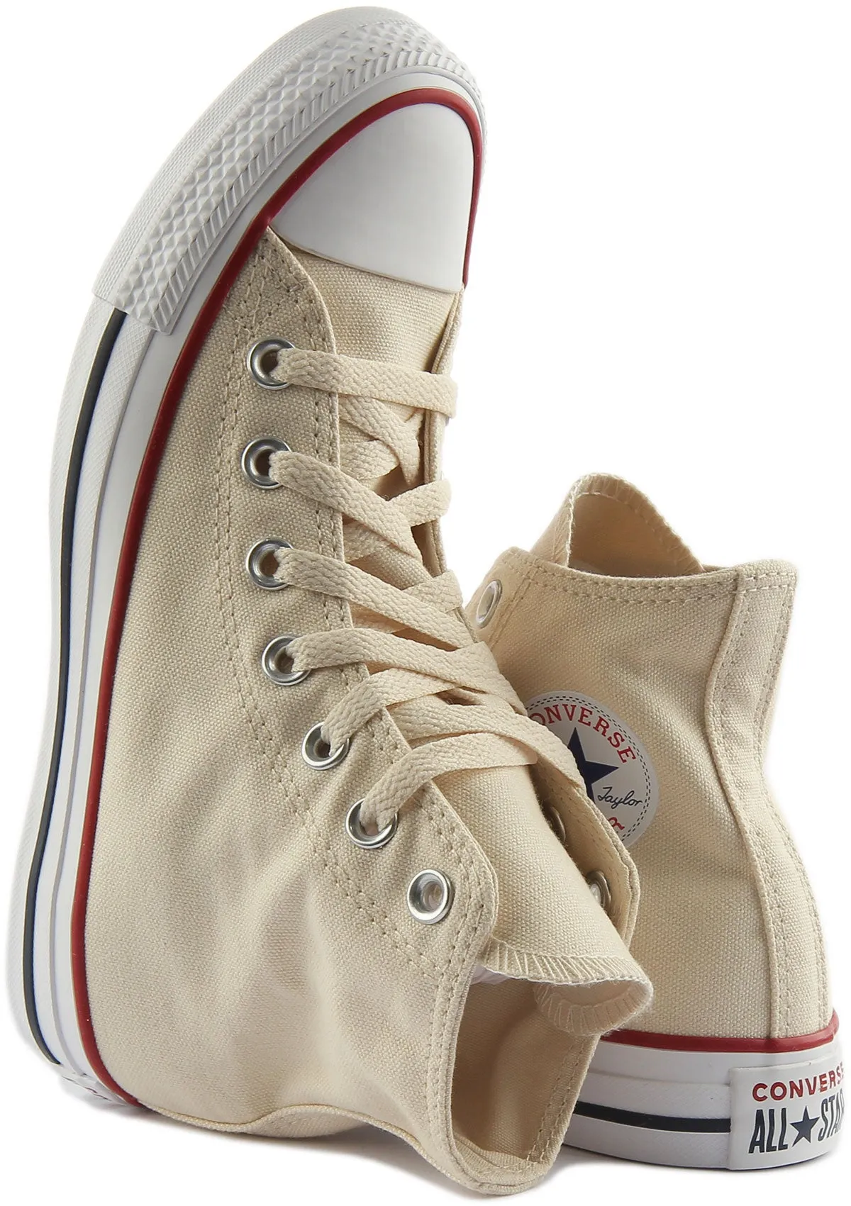 Converse All Star Hi Top 159484 en couleur crème Chaussures Converse