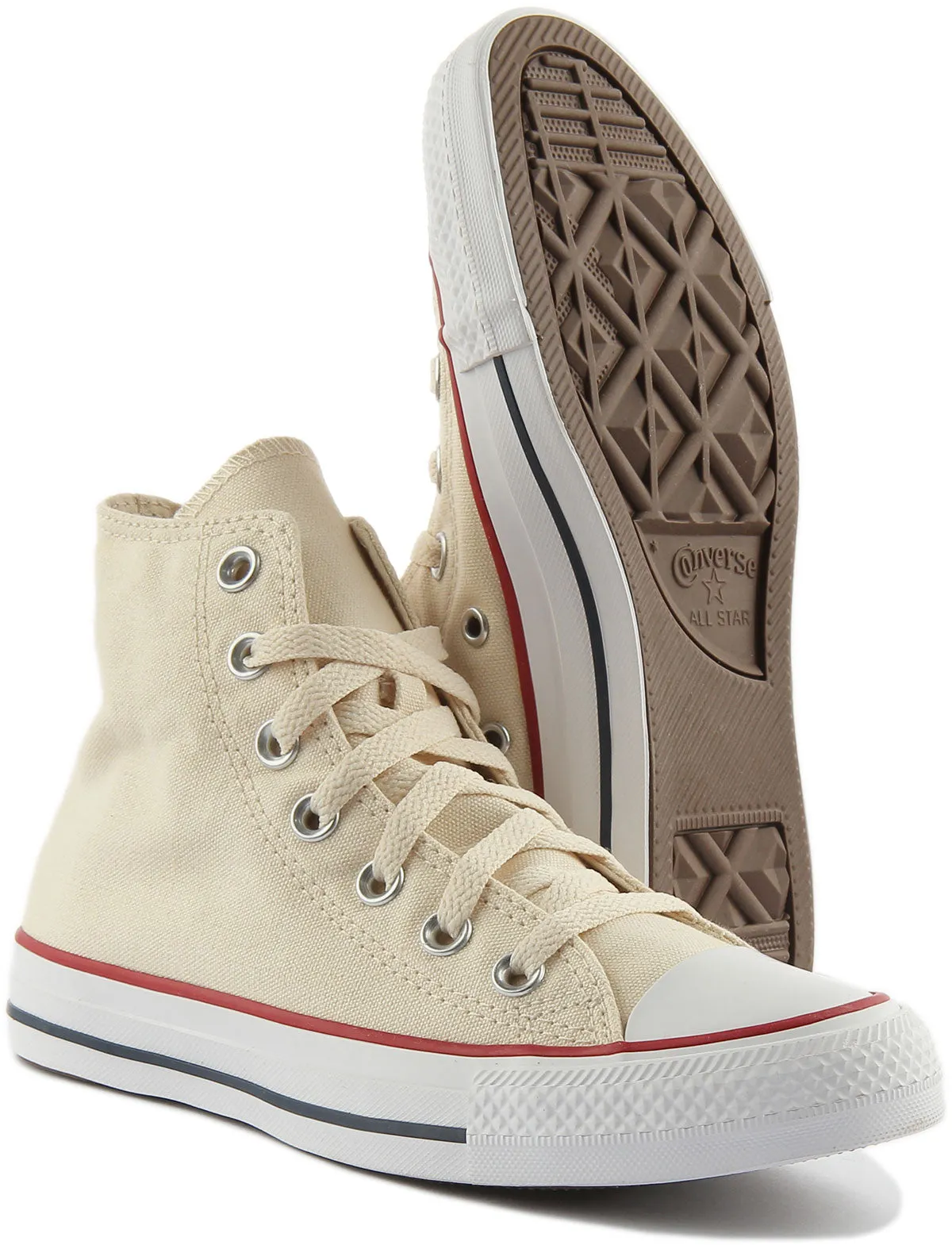 Converse All Star Hi Top 159484 en couleur crème Chaussures Converse