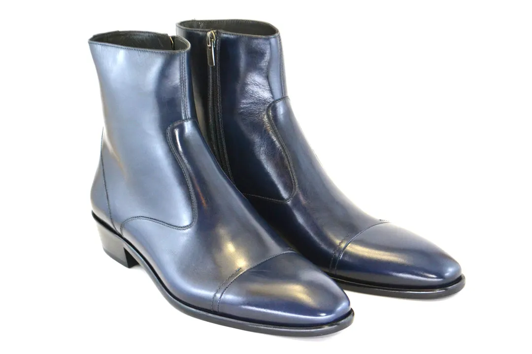 Corrente 1547 Bottine en veau brunie sans lacets - Marine