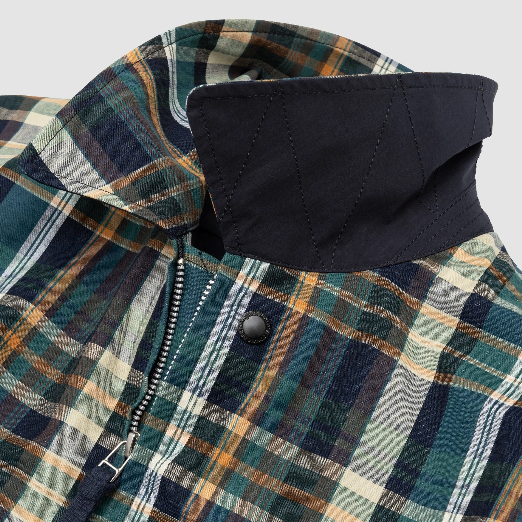 VESTE TRIPLE ÉPAISSEUR EN COTON ET LIN À CARREAUX