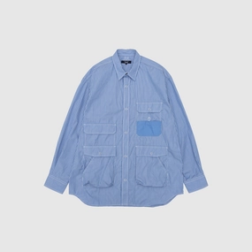 COTTON STRIPE MULTI POCKET L/S SHIRT