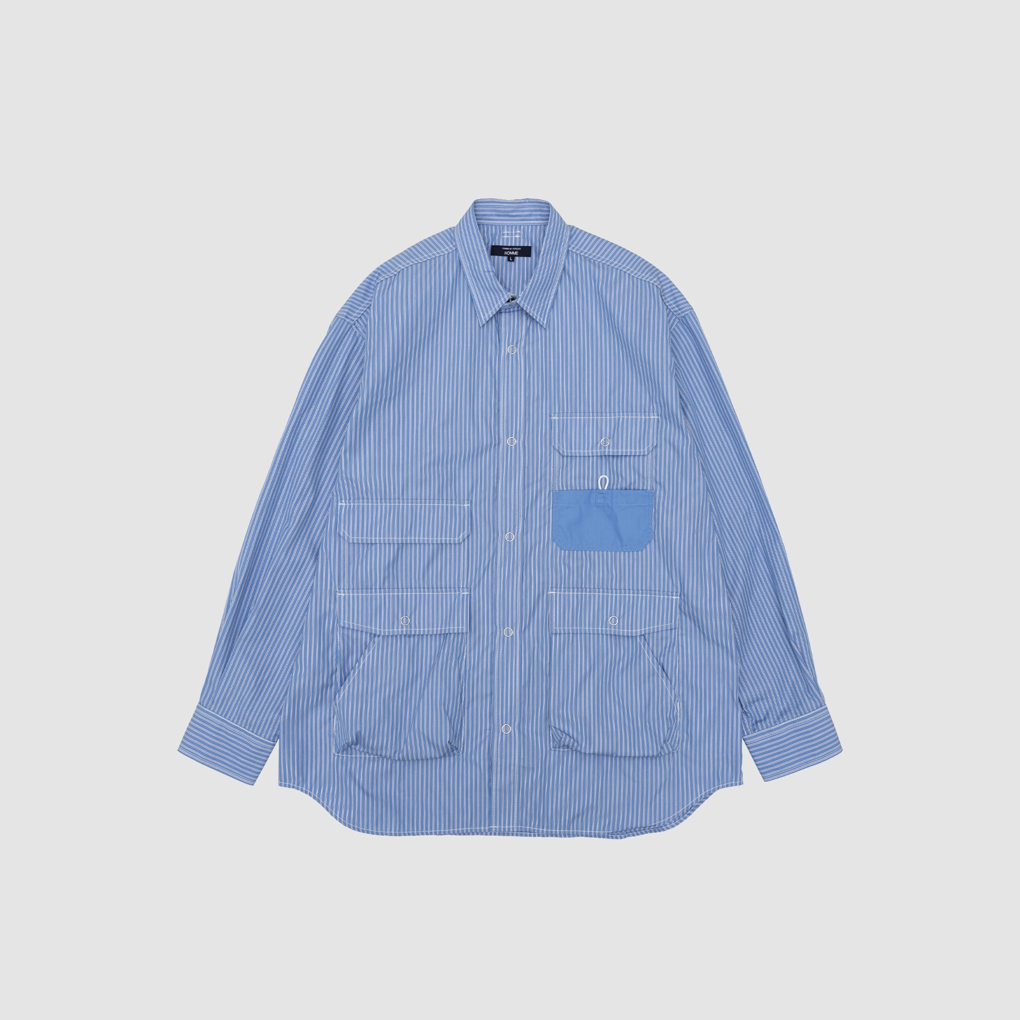 COTTON STRIPE MULTI POCKET L/S SHIRT