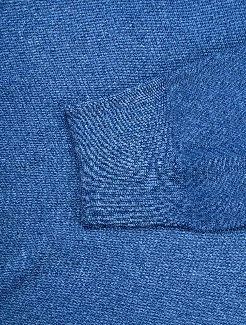 Pull col rond en maille bleu
