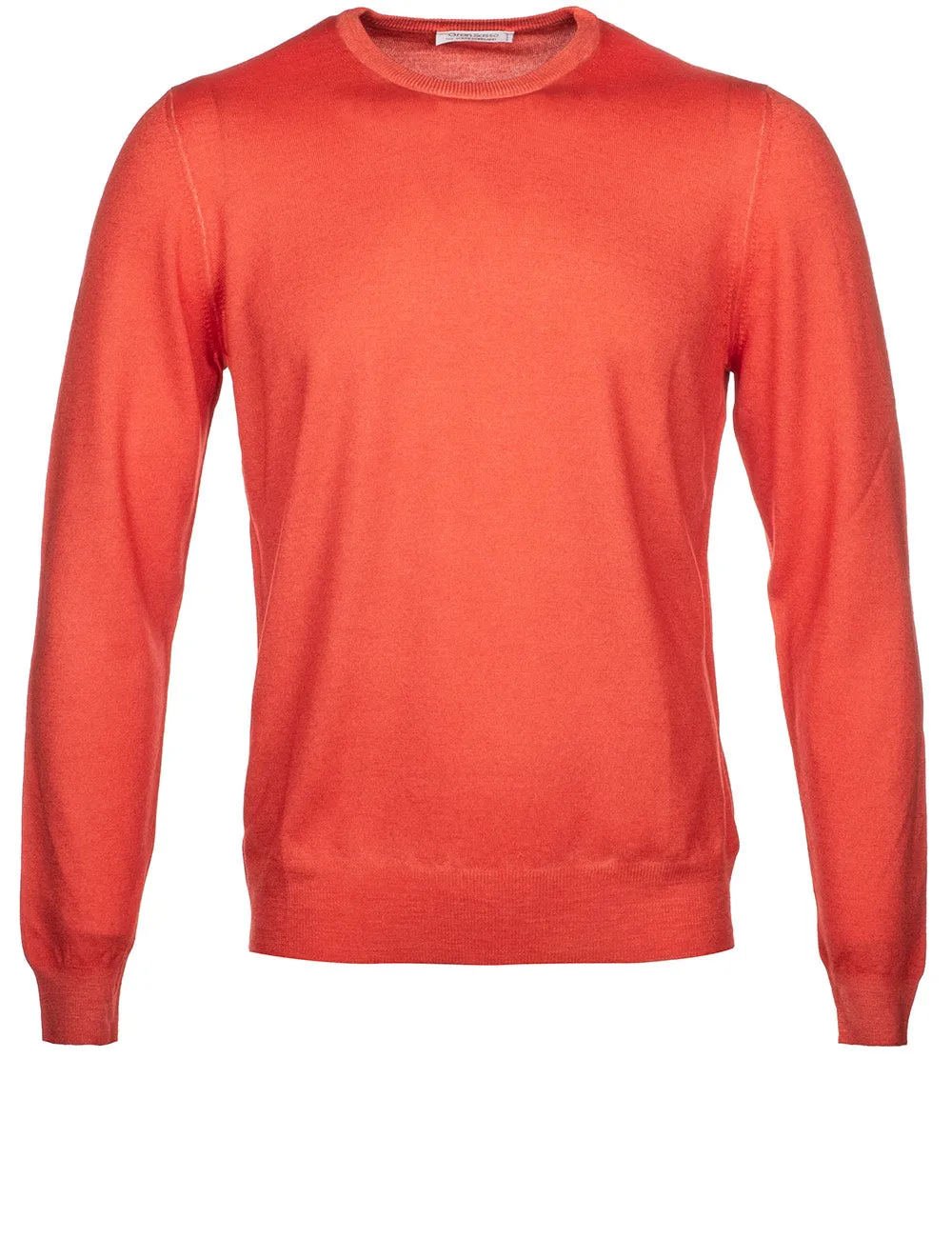 Pull col rond orange en maille