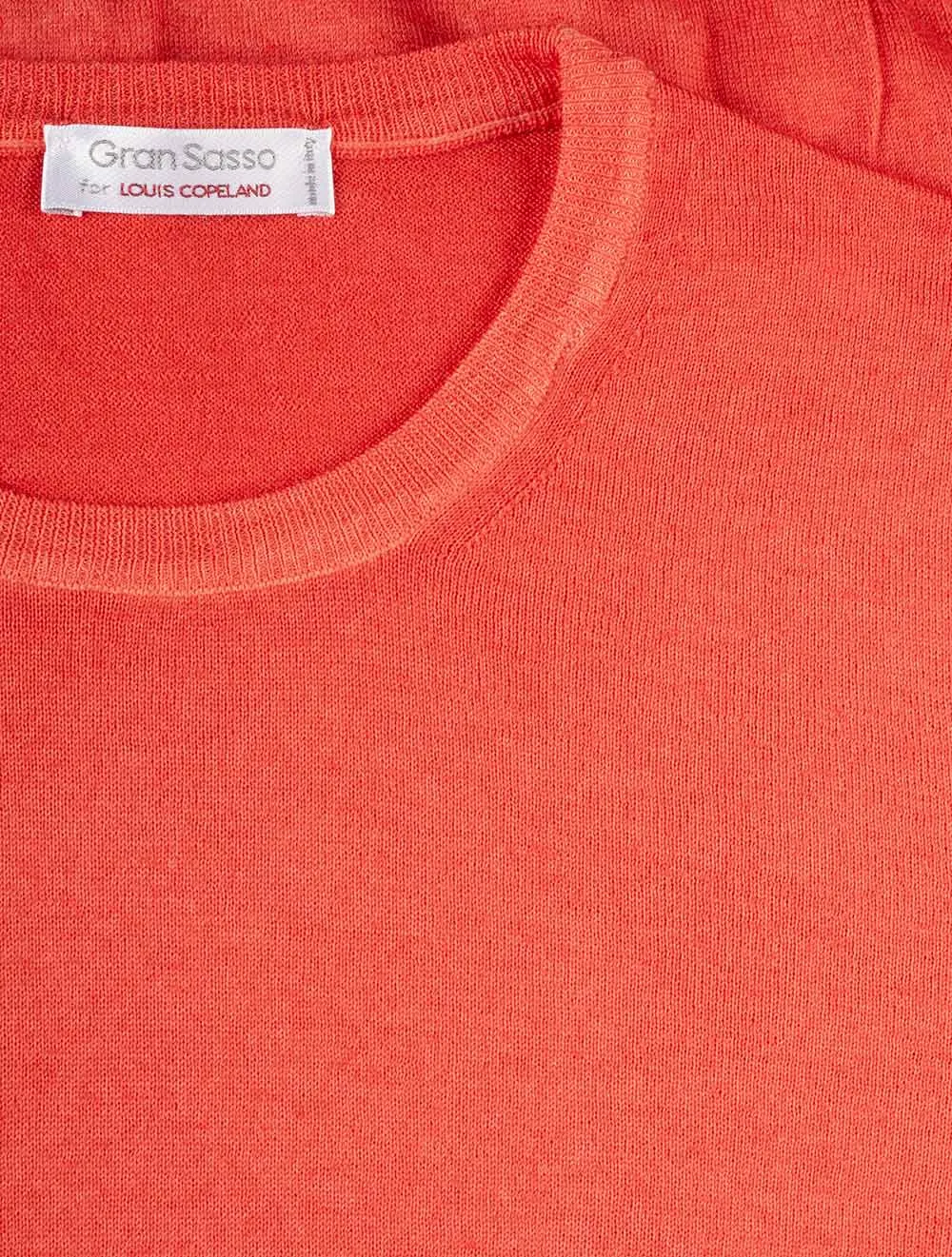 Pull col rond orange en maille