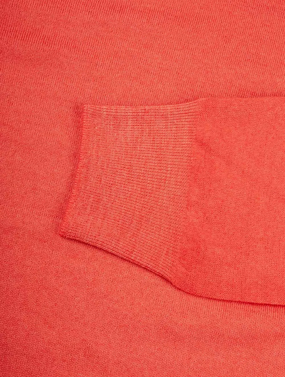 Pull col rond orange en maille