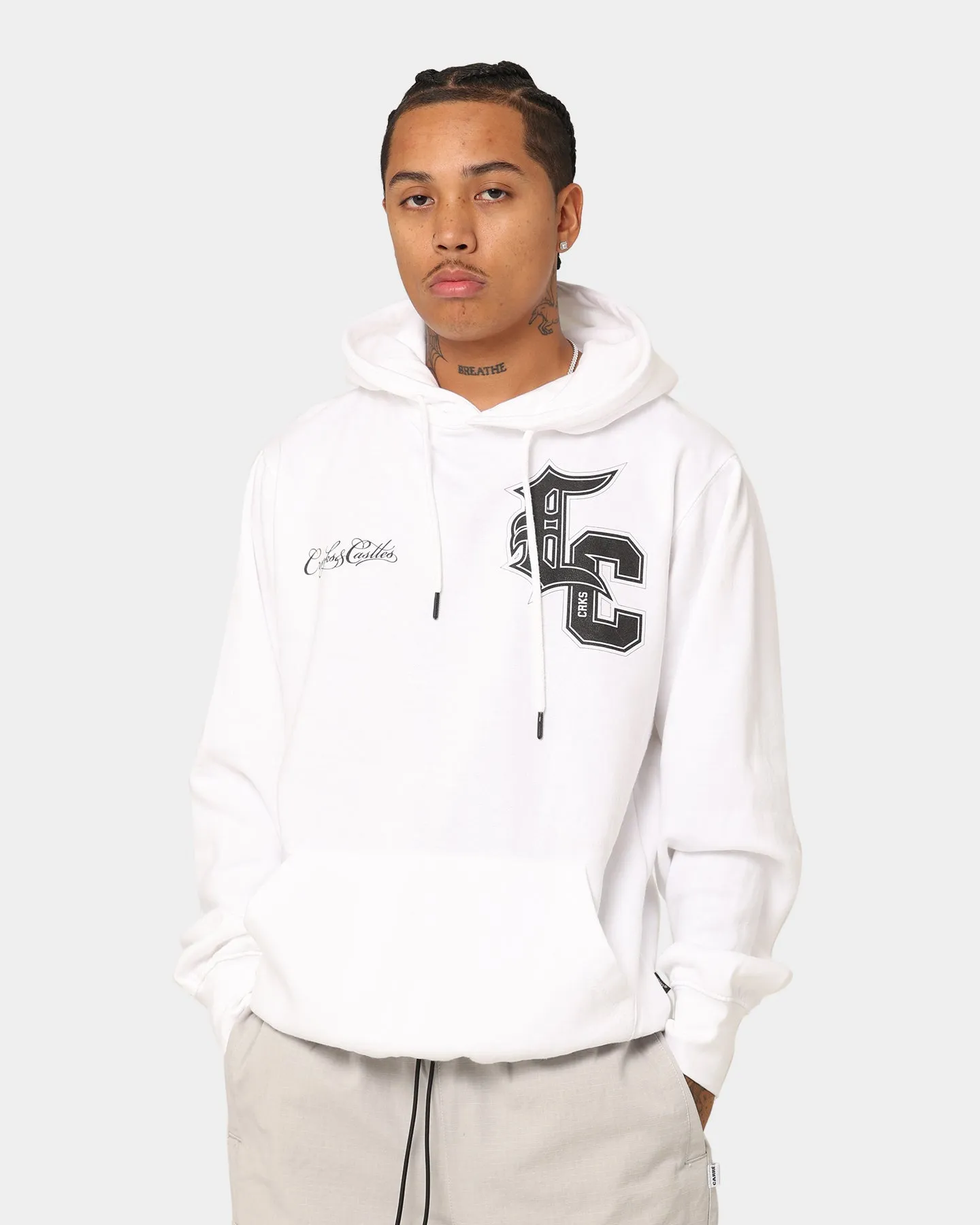 Crooks & Castles Varsity De Vieux Hoodie Blanc