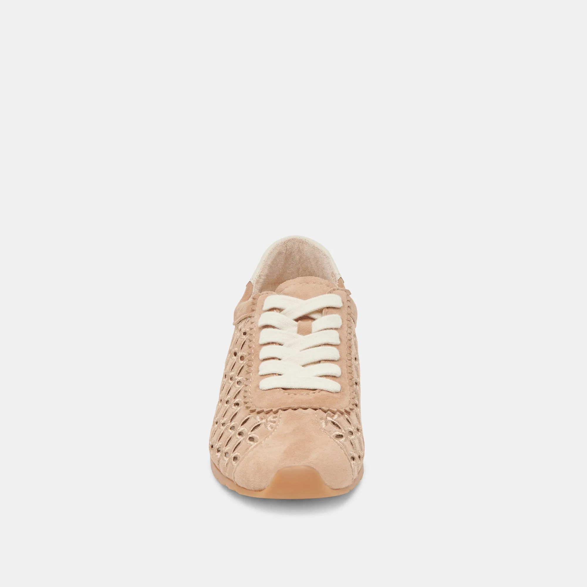 DANIE EYELET SNEAKERS PERF Daim Camel
