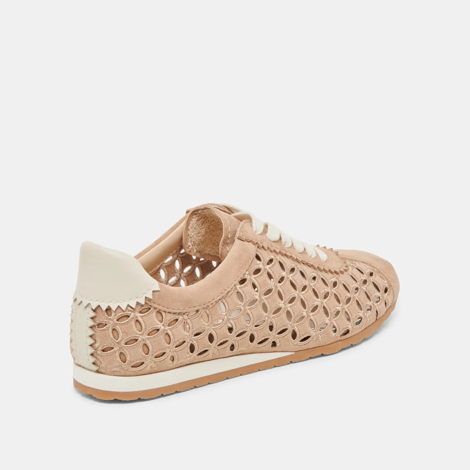 DANIE EYELET SNEAKERS PERF Daim Camel