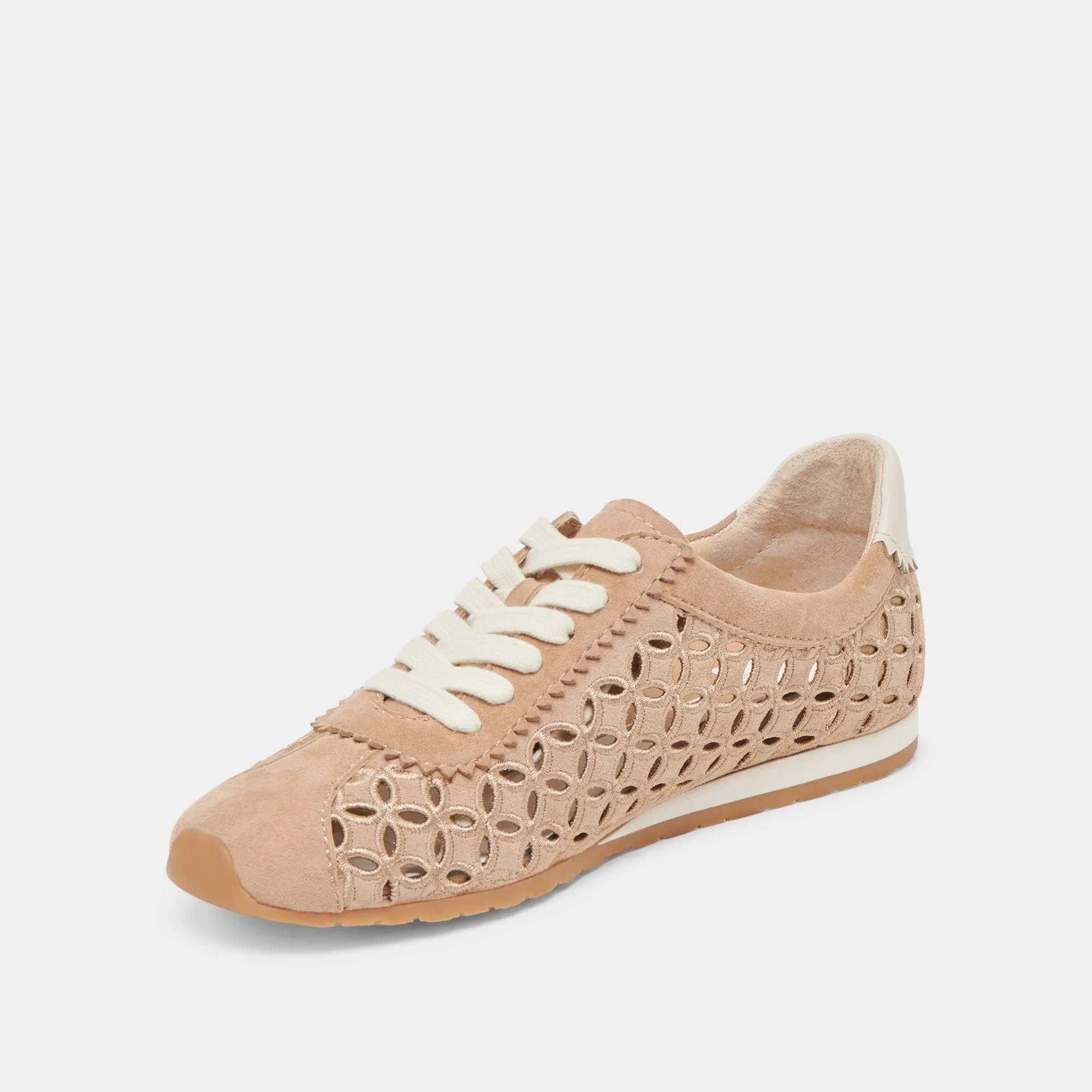 DANIE EYELET SNEAKERS PERF Daim Camel