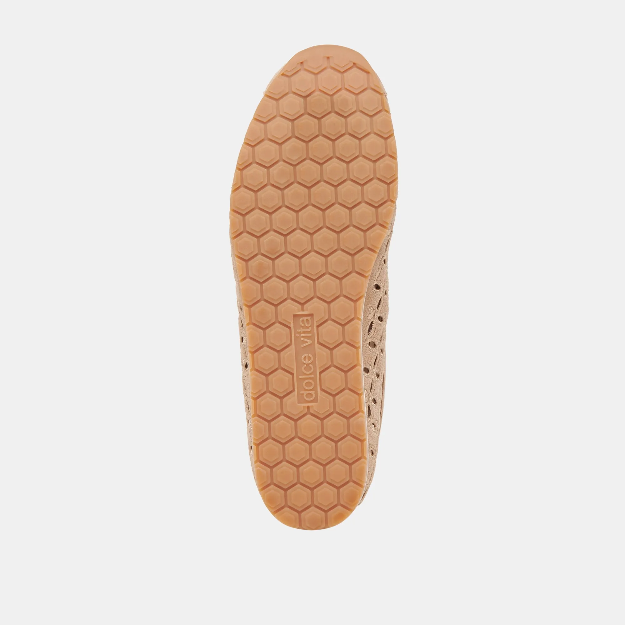 DANIE EYELET SNEAKERS PERF Daim Camel