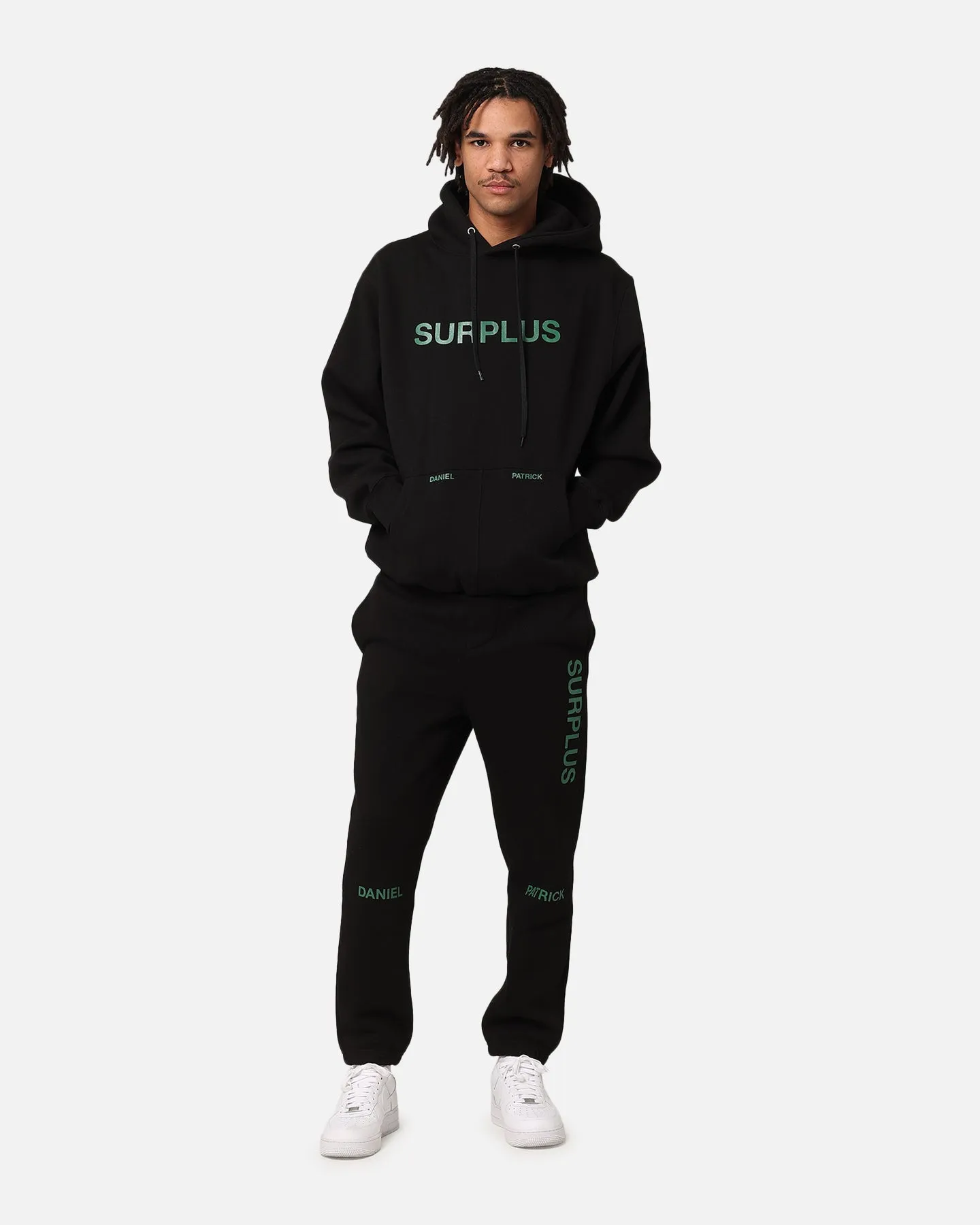 Daniel Patrick Sweat à capuche avec logo surplus Noir/Vert chasseur