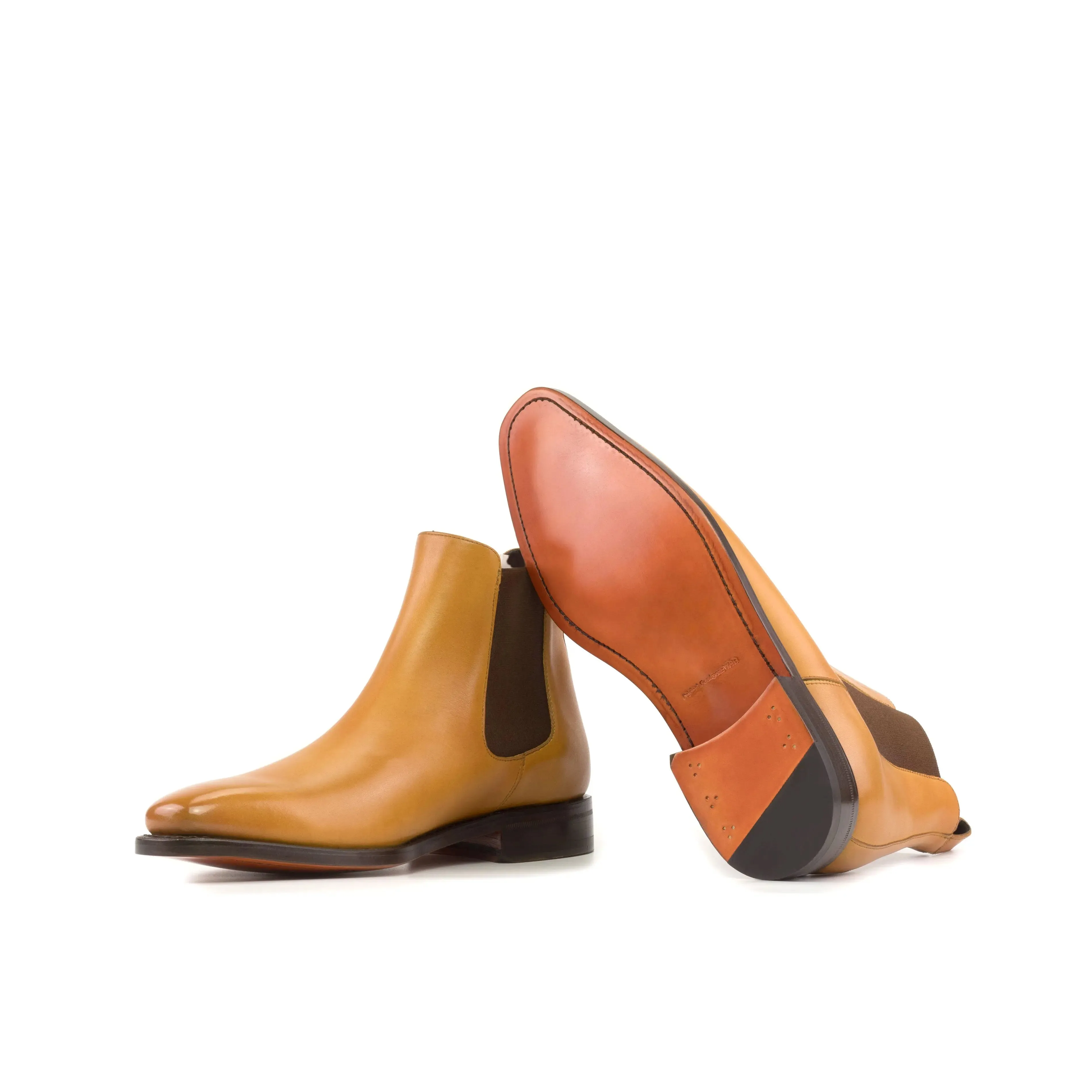 Bottes Chelsea pour Hommes Dapperfam Shoes DapperFam Monza en Orange