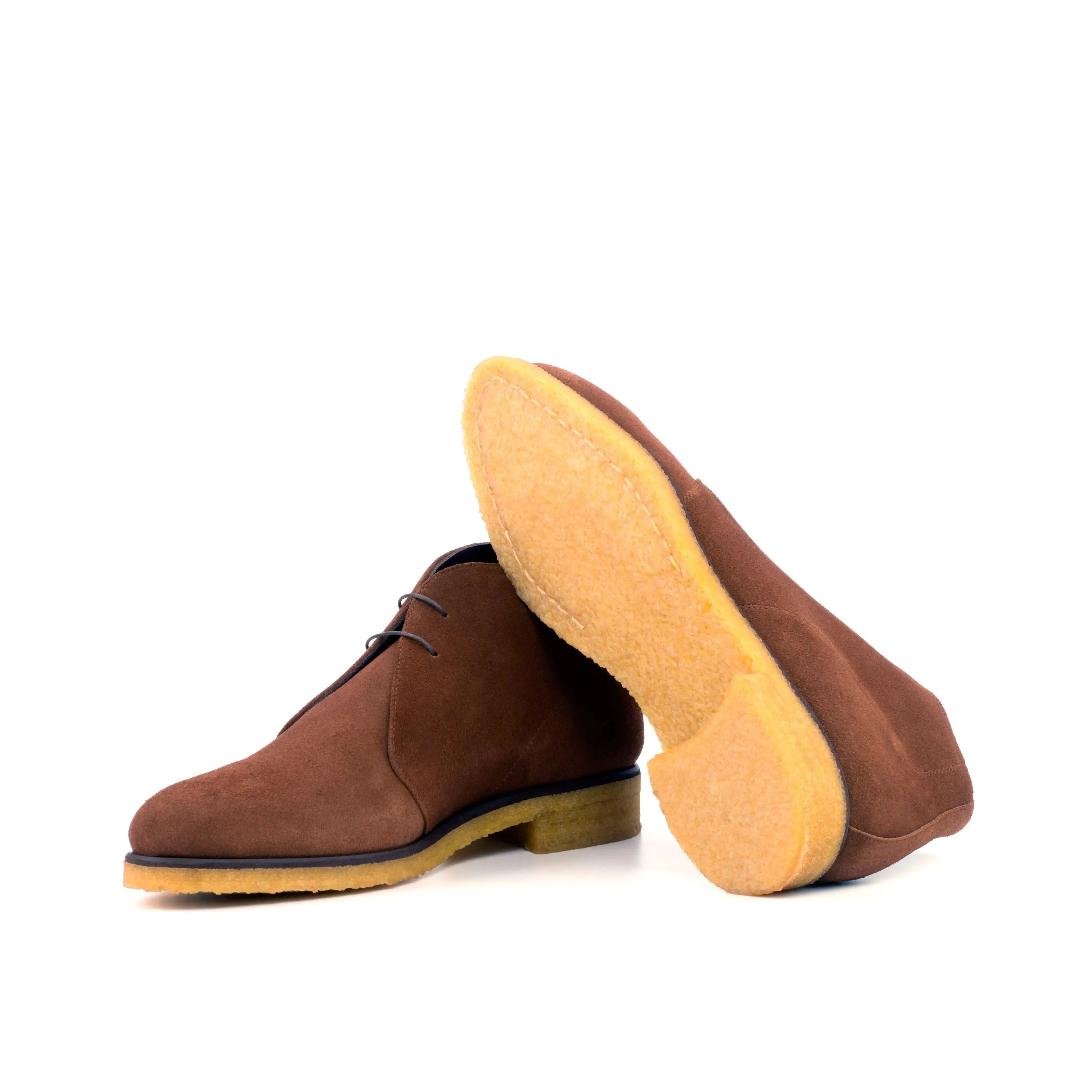 Chaussures Dapperfam DapperFam Vivace en Suède Luxe Marron Moyen Chukka pour Homme