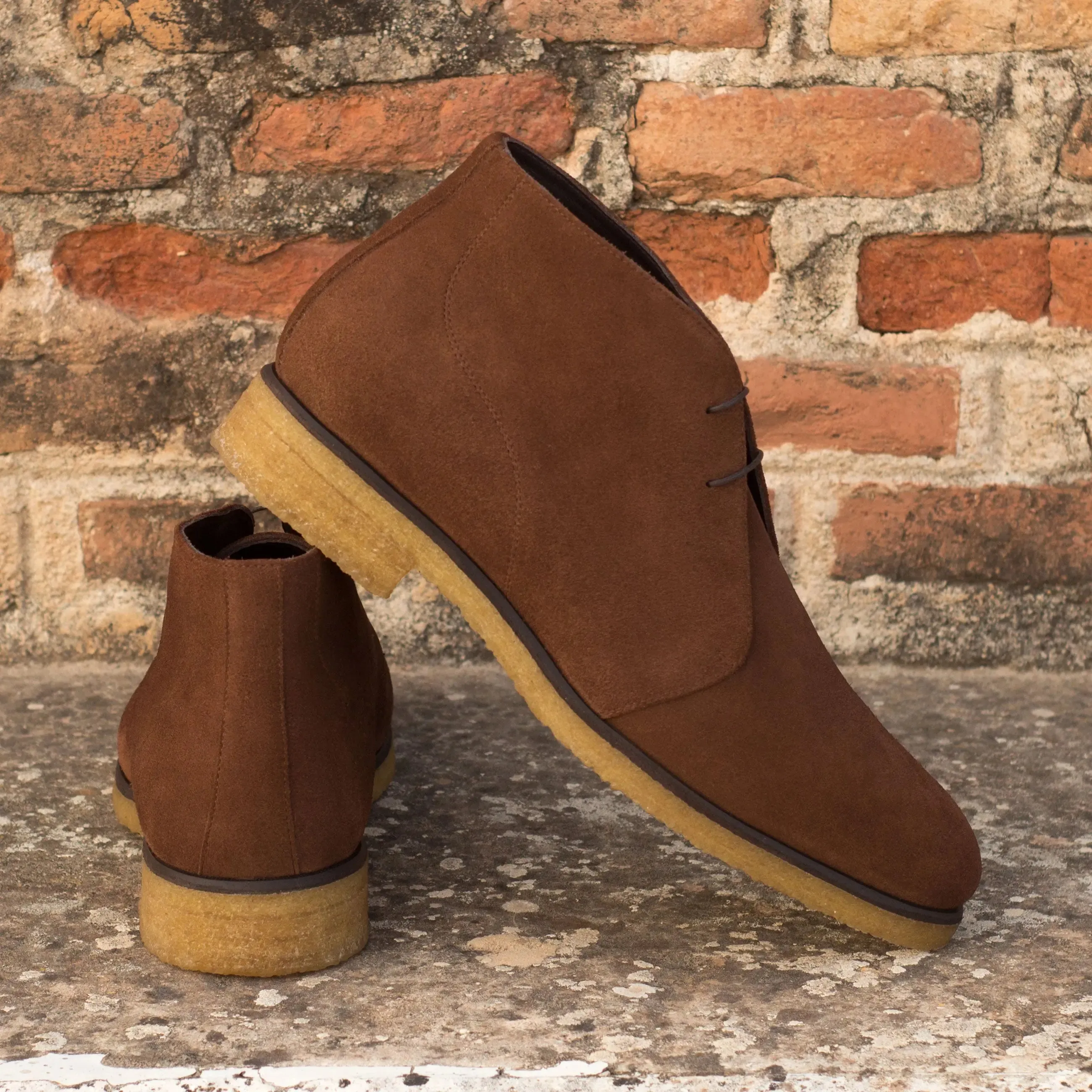 Chaussures Dapperfam DapperFam Vivace en Suède Luxe Marron Moyen Chukka pour Homme