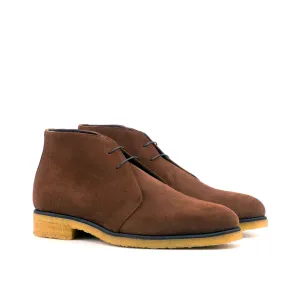 Dapperfam Shoes DapperFam Vivace in Med Brown Men's Lux Suede Chukka