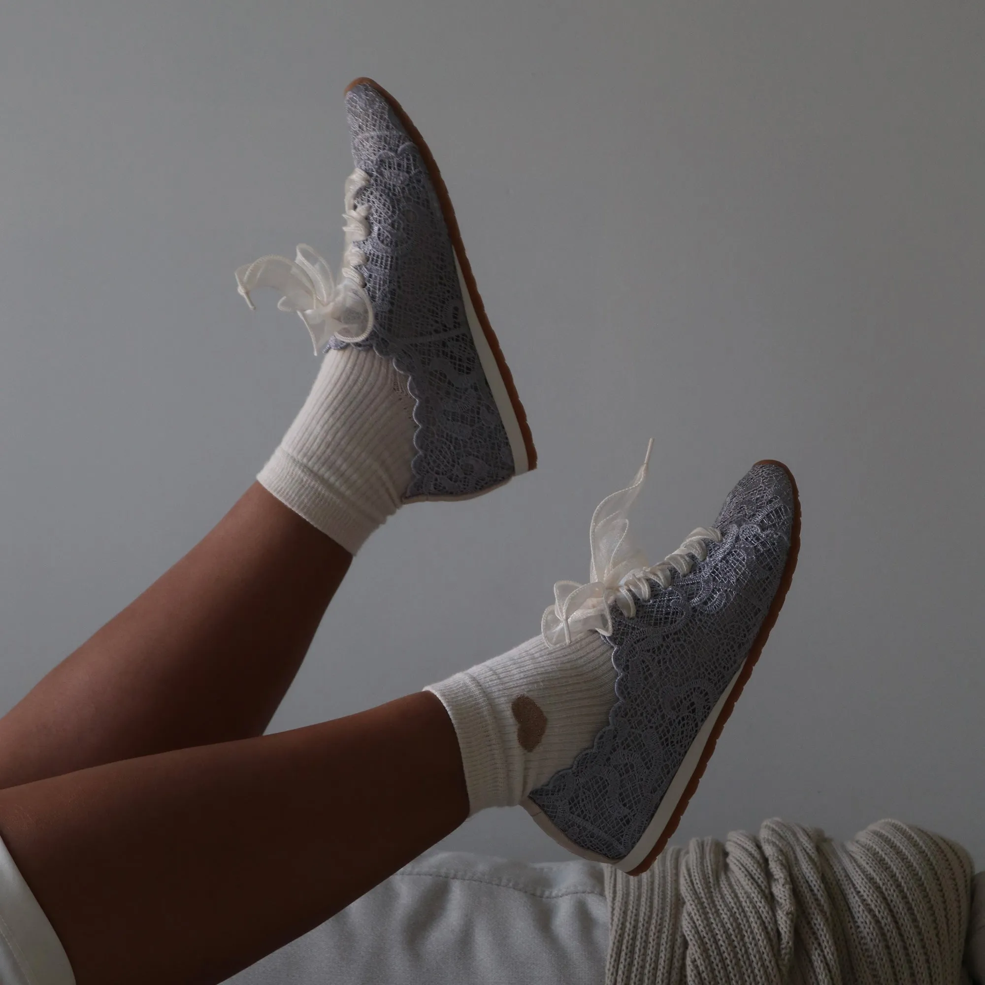 DAYANA SNEAKERS LACET BLEU POUSSIÉREUX