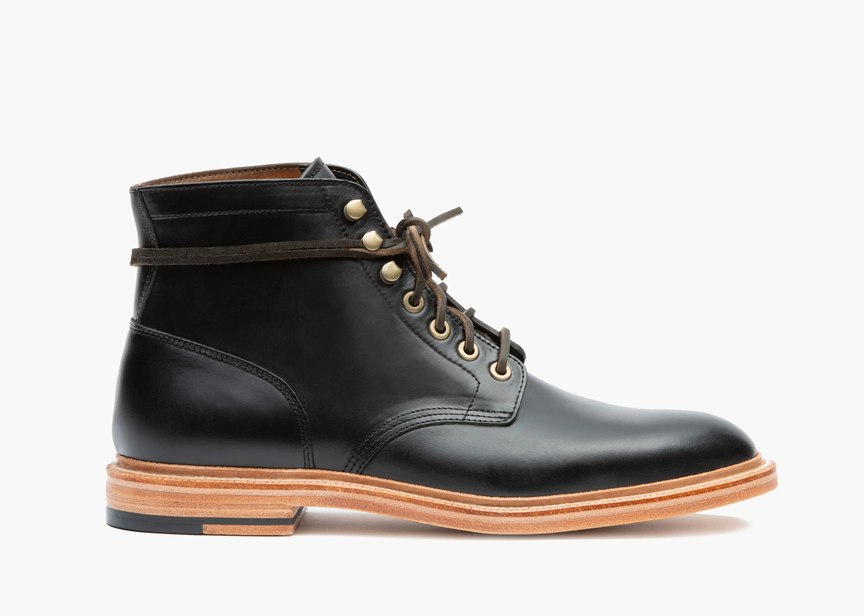 Bottes Diesel en cuir Chromexcel noir / Semelle en cuir