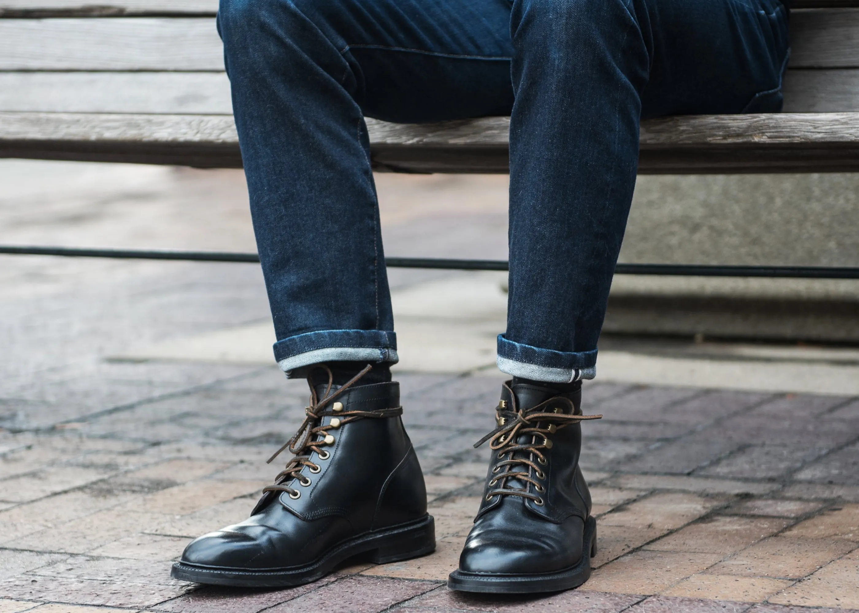 Bottes Diesel en cuir Chromexcel noir