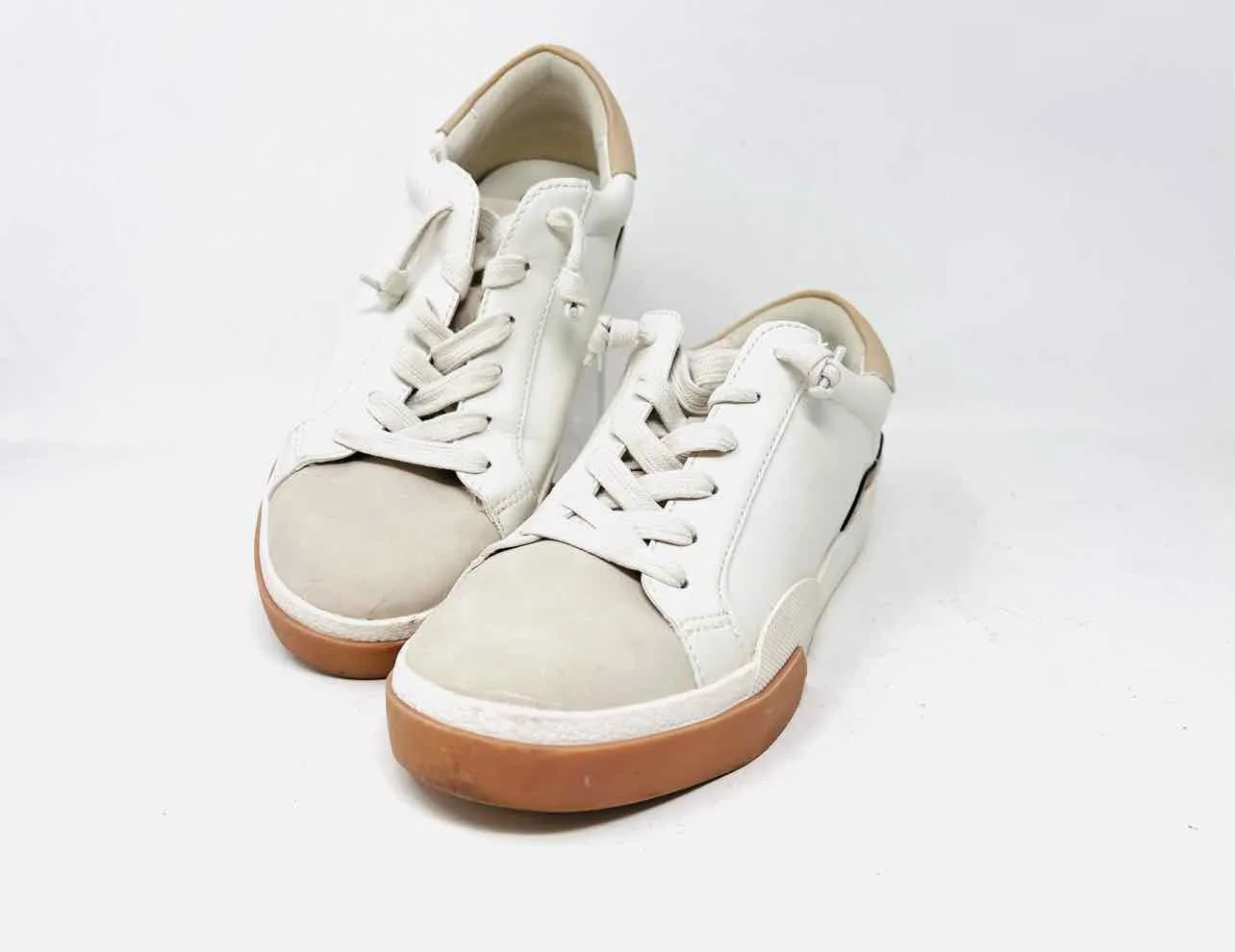 Dolce Vita Taille 8 Chaussures Sneakers Métalliques à Bloc de Couleurs Blanc/Brun/Doré