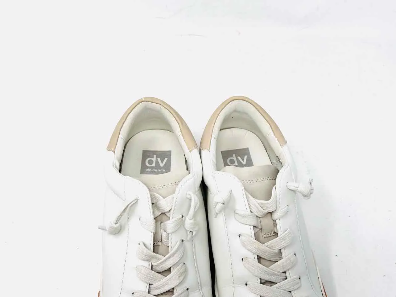 Dolce Vita Taille 8 Chaussures Sneakers Métalliques à Bloc de Couleurs Blanc/Brun/Doré