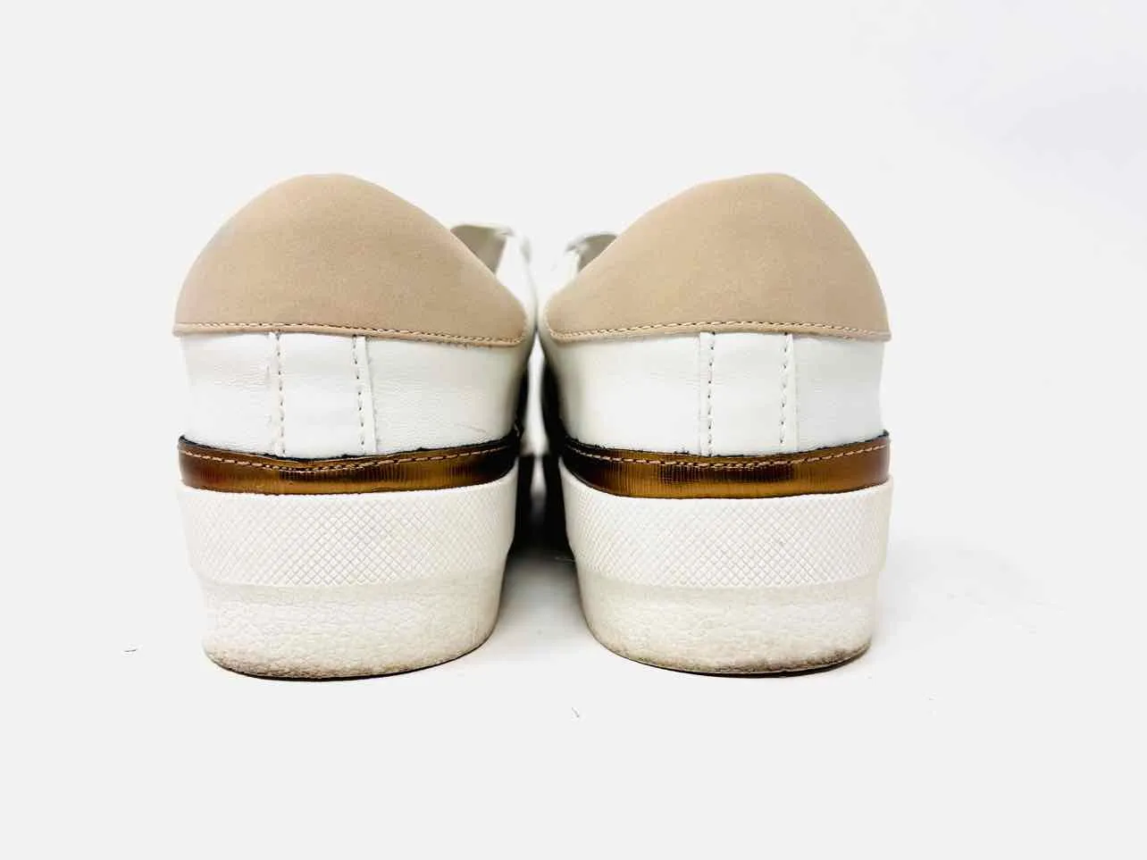 Dolce Vita Taille 8 Chaussures Sneakers Métalliques à Bloc de Couleurs Blanc/Brun/Doré