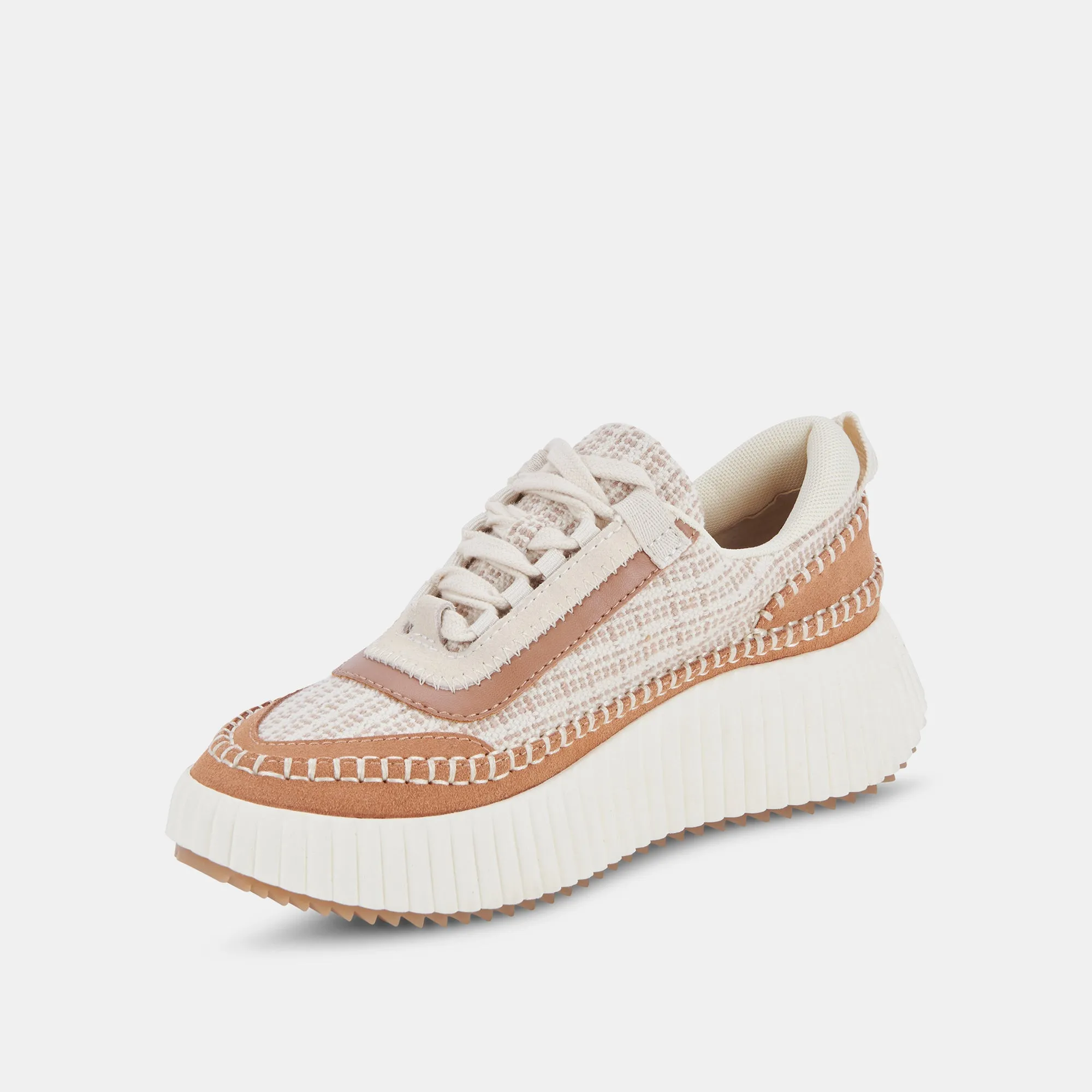 DOLEN SNEAKERS BRUN MULTI TISSÉ