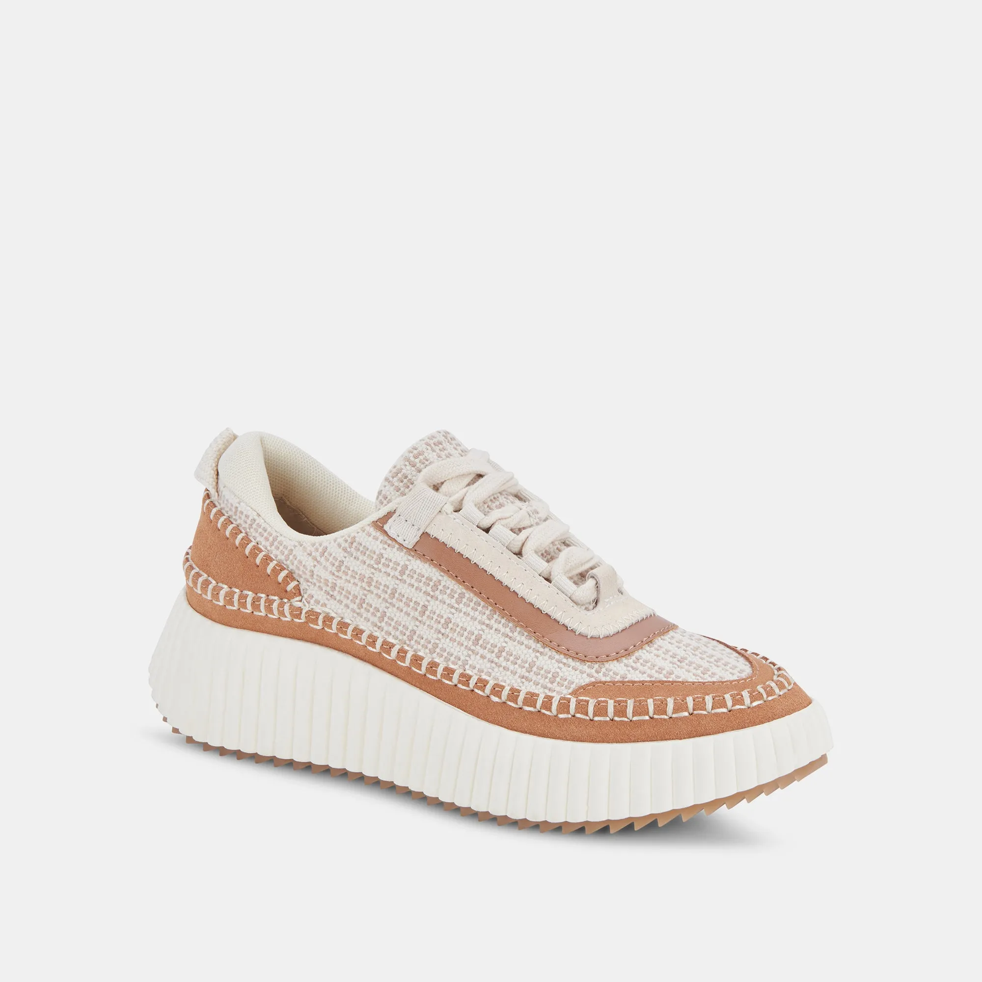DOLEN SNEAKERS BRUN MULTI TISSÉ