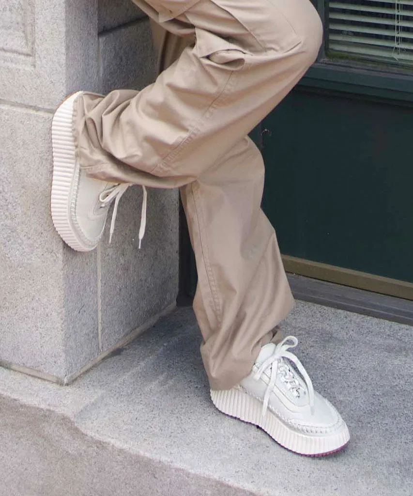 DOLEN SNEAKERS CUIR BLANC