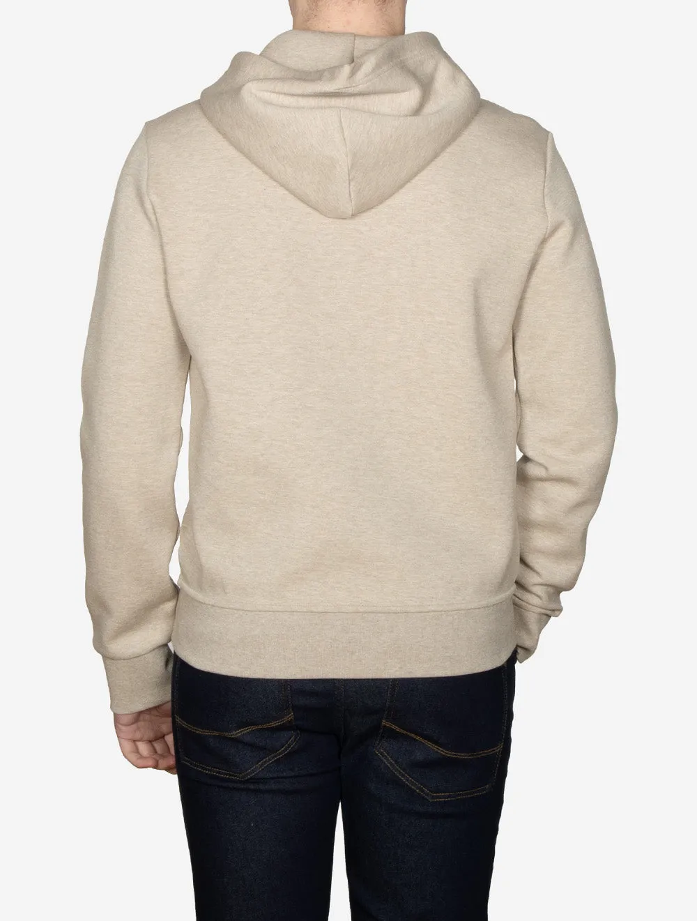 Pull à capuche double-tricot avec fermeture éclair beige