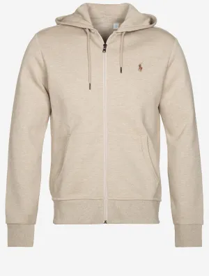 Double-Knit Full-Zip Hoodie Beige