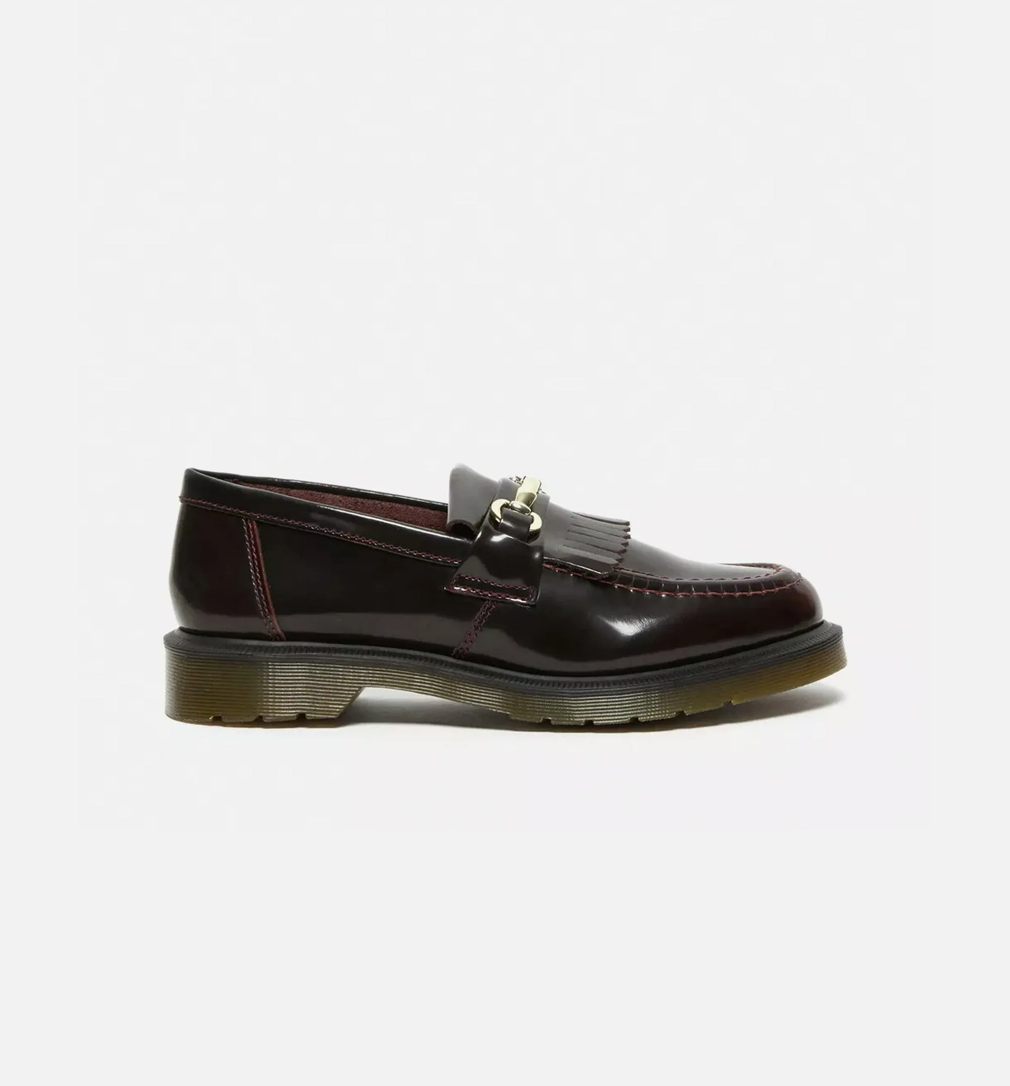 Chaussures Dr Martens Adrian Snaffle en cuir lisse avec nœud kilty pour homme - Rouge cerise