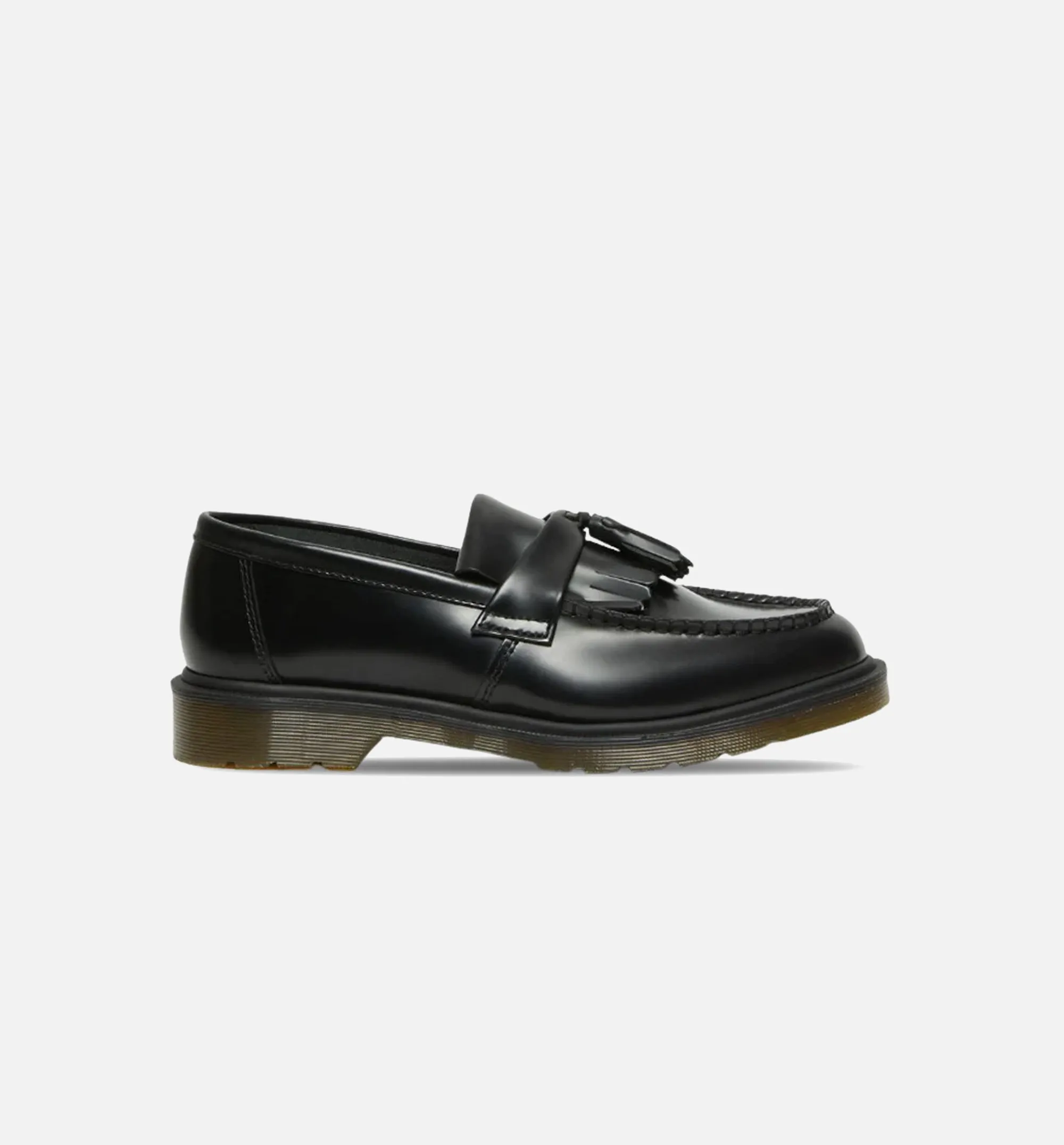 Dr Martens Chaussures Adrian Loafers Homme en Cuir à Surpiqûres Jaunes et Pompon - Noir