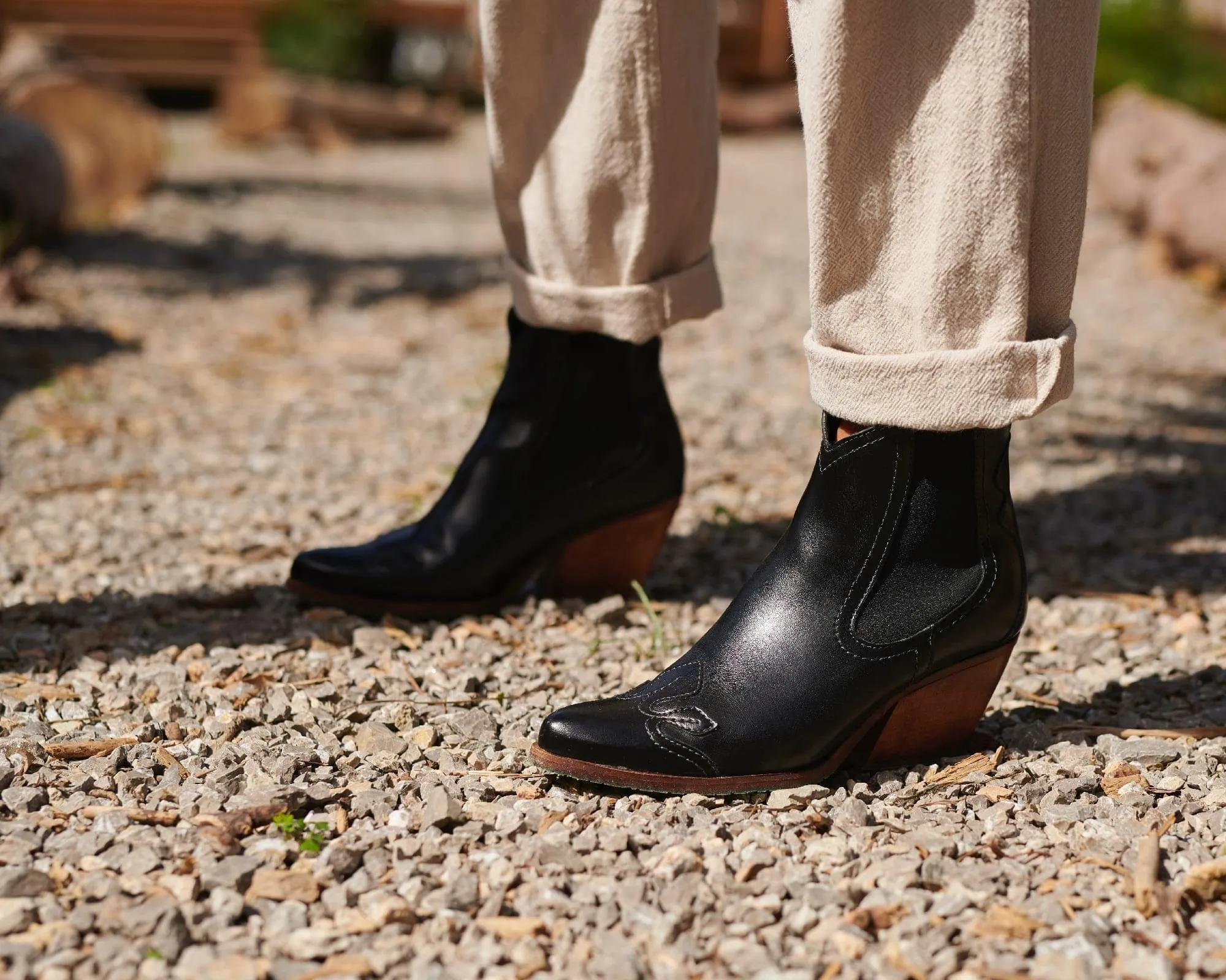 Bottes Chelsea Cowboy en Similicuir Végan Apple Duke | Noir