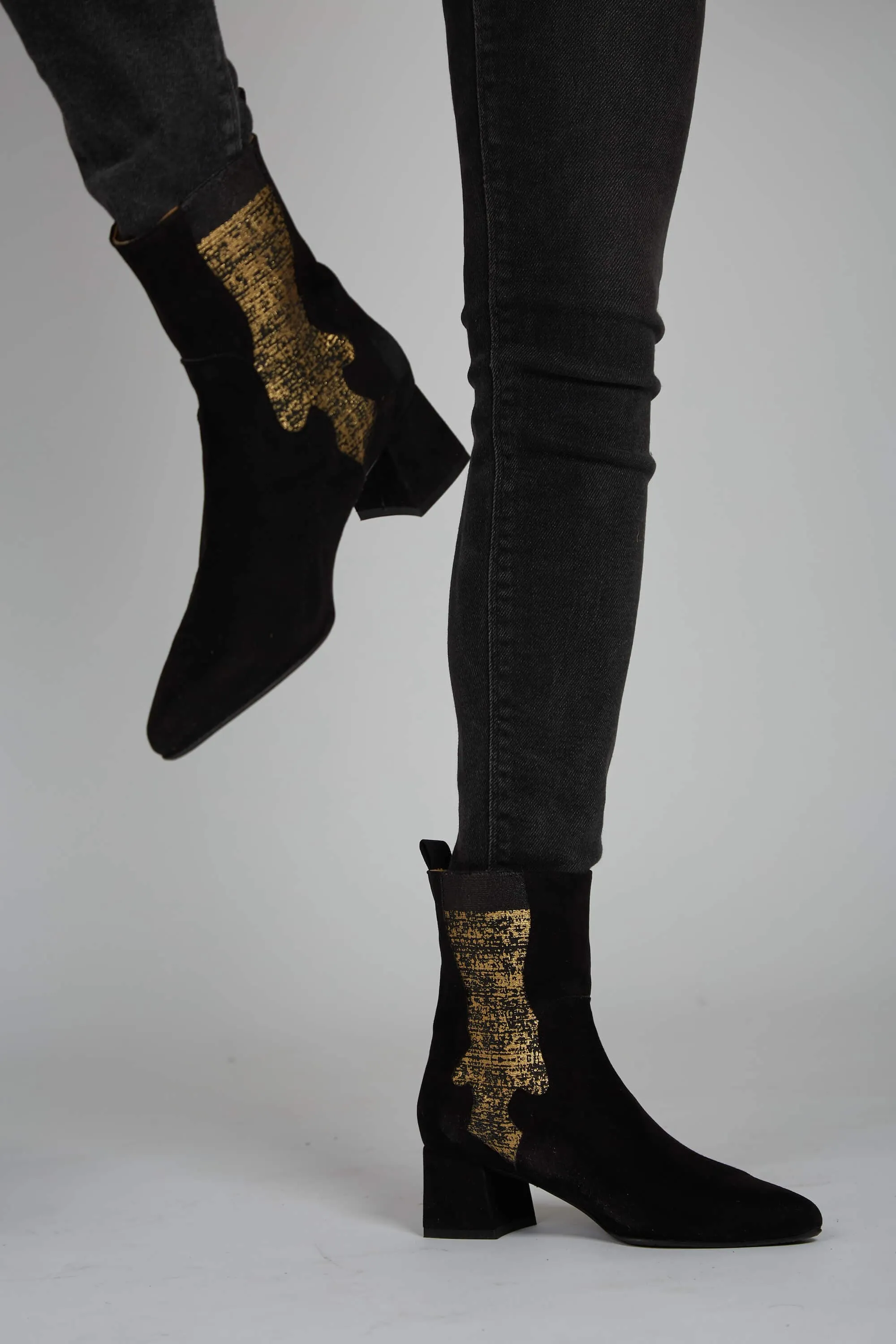 Bottes vegan en suédine écolo | Noir & Or