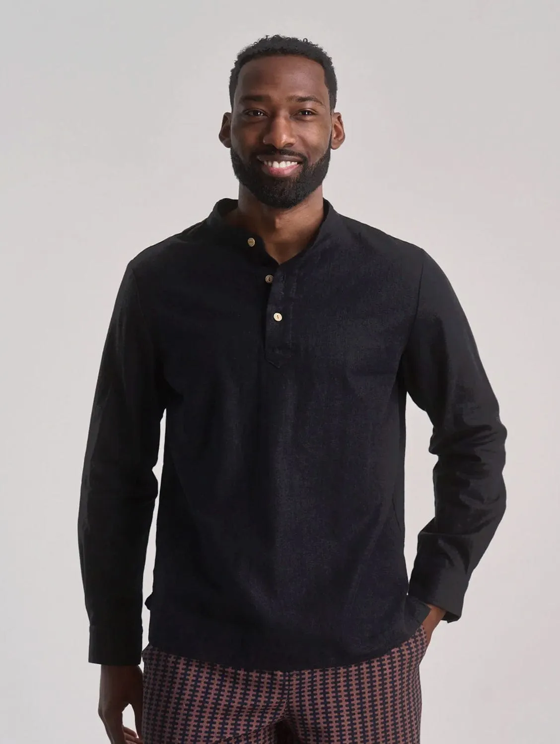 Chemise Homme Elijah en Coton Lin Biologique | Noir