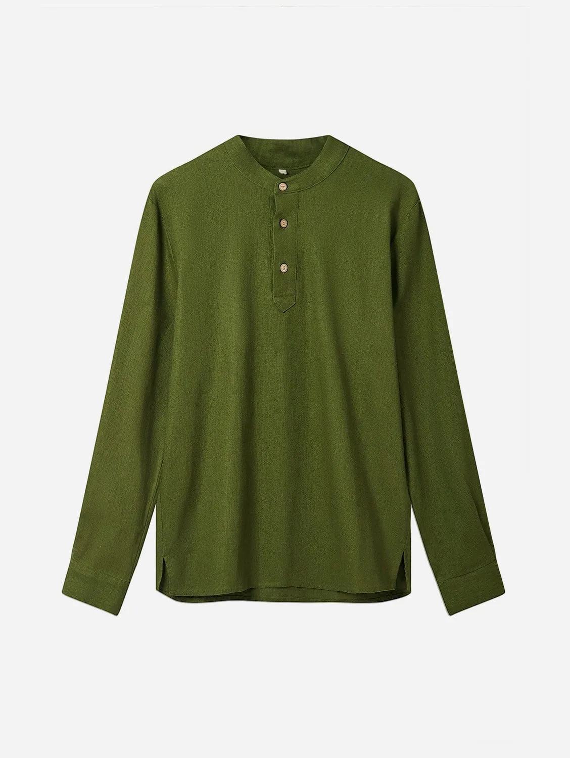 Chemise Homme Elijah en Coton Lin Biologique | Kaki