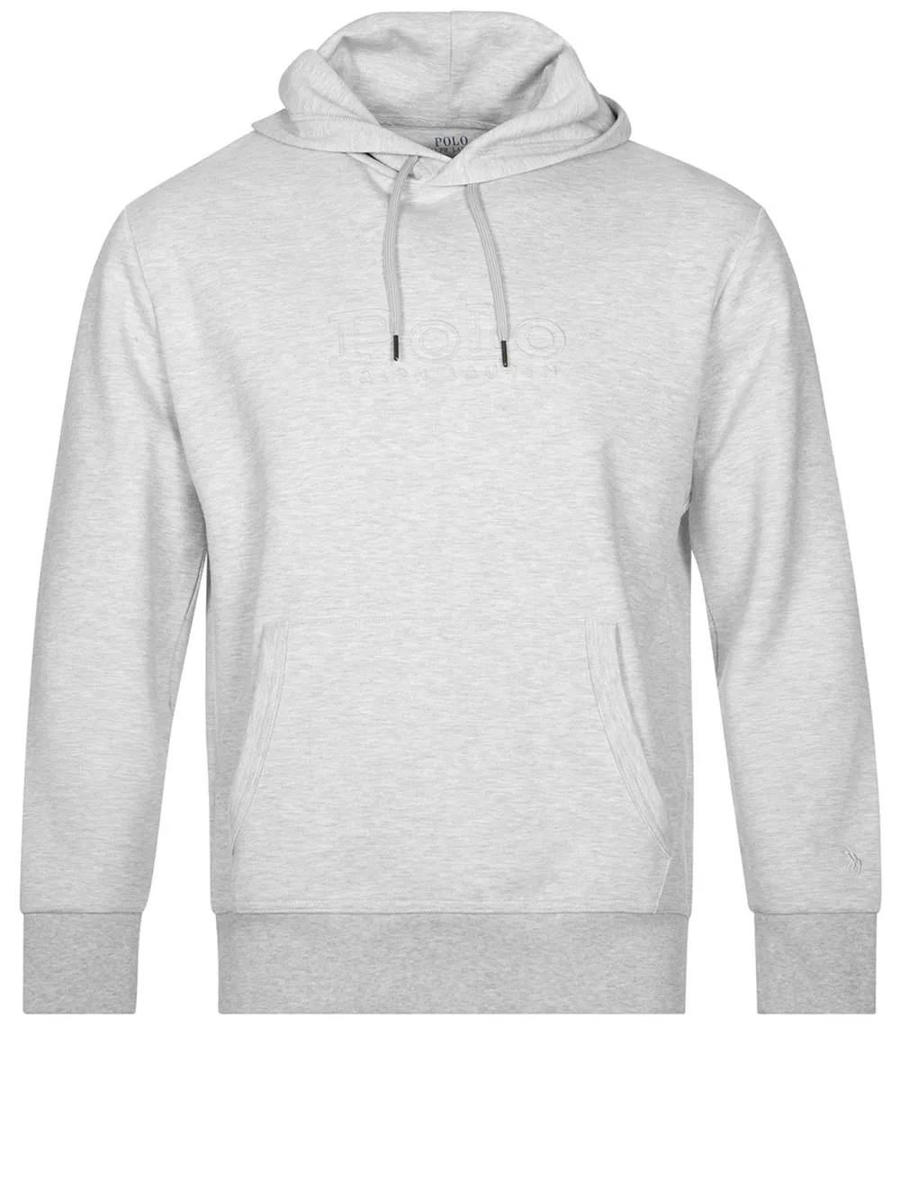 Pull à capuche gris avec motif en relief