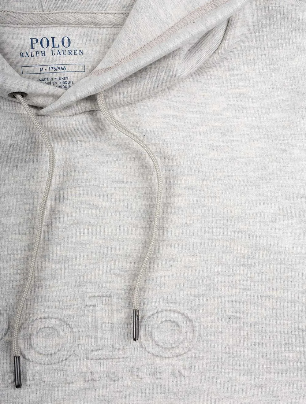 Pull à capuche gris avec motif en relief