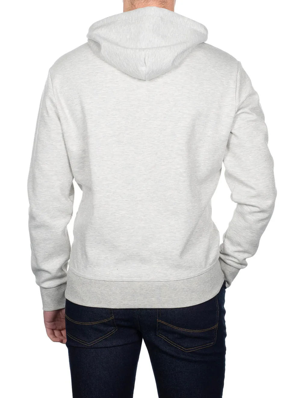 Pull à capuche gris avec motif en relief
