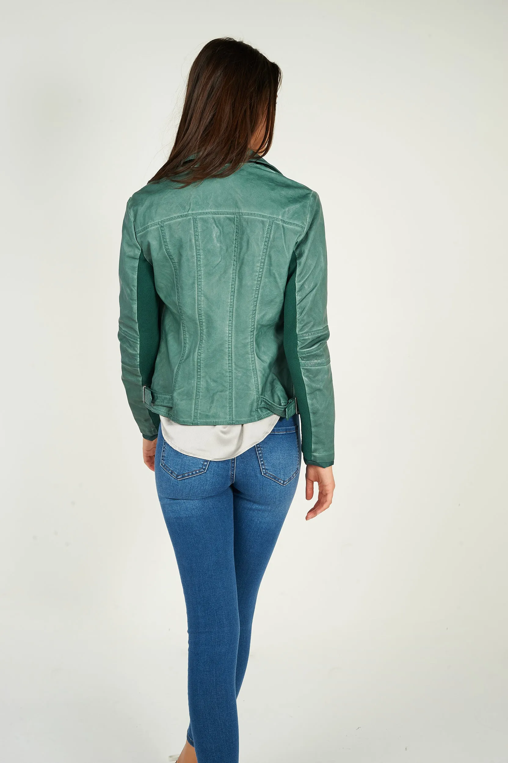 Veste en simili-cuir style motard - ZELIA-W2 - (E-B9) - VENTE FINALE