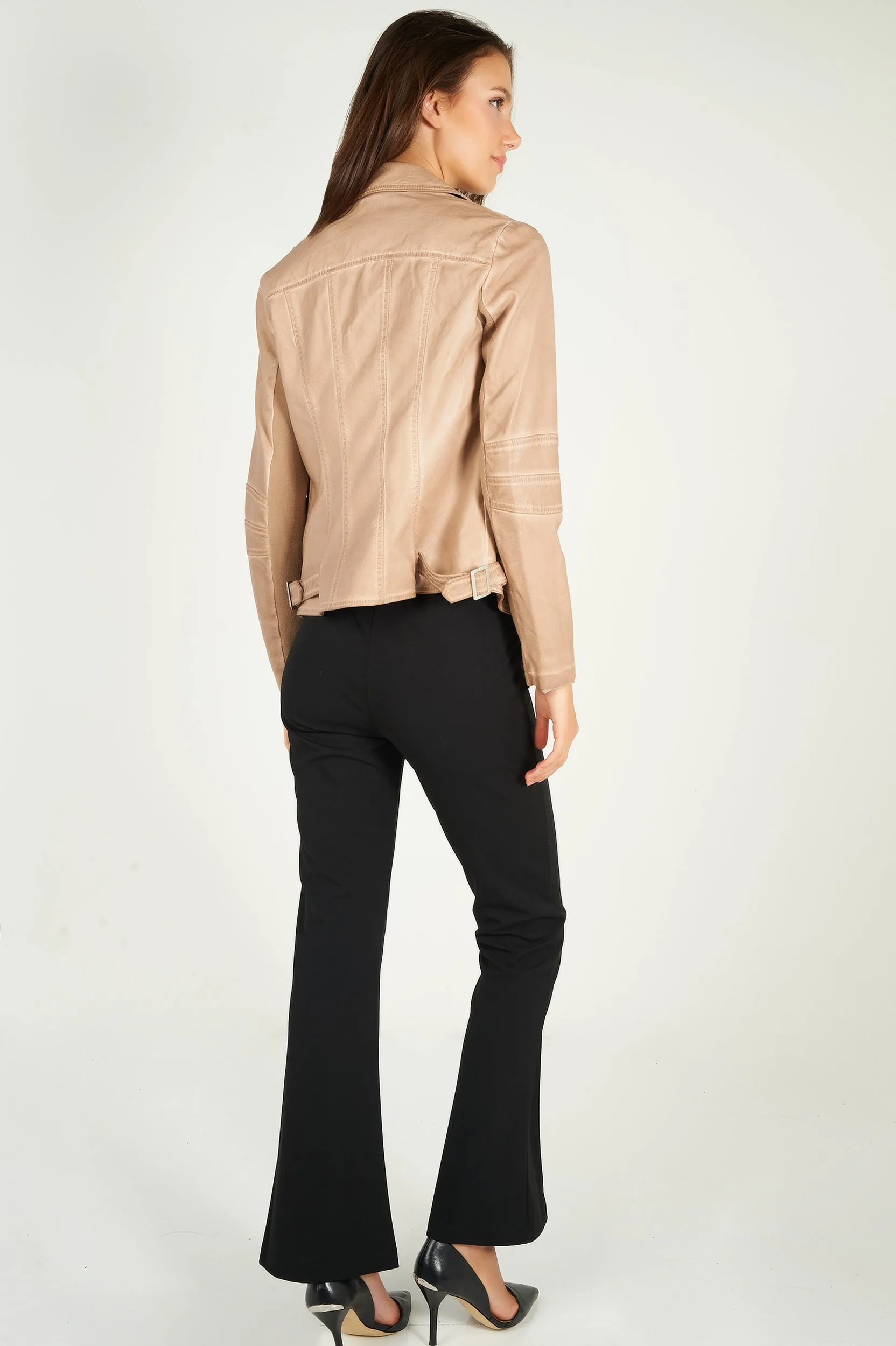 Veste en simili-cuir style motard - ZELIA-W2 - (E-B9) - VENTE FINALE