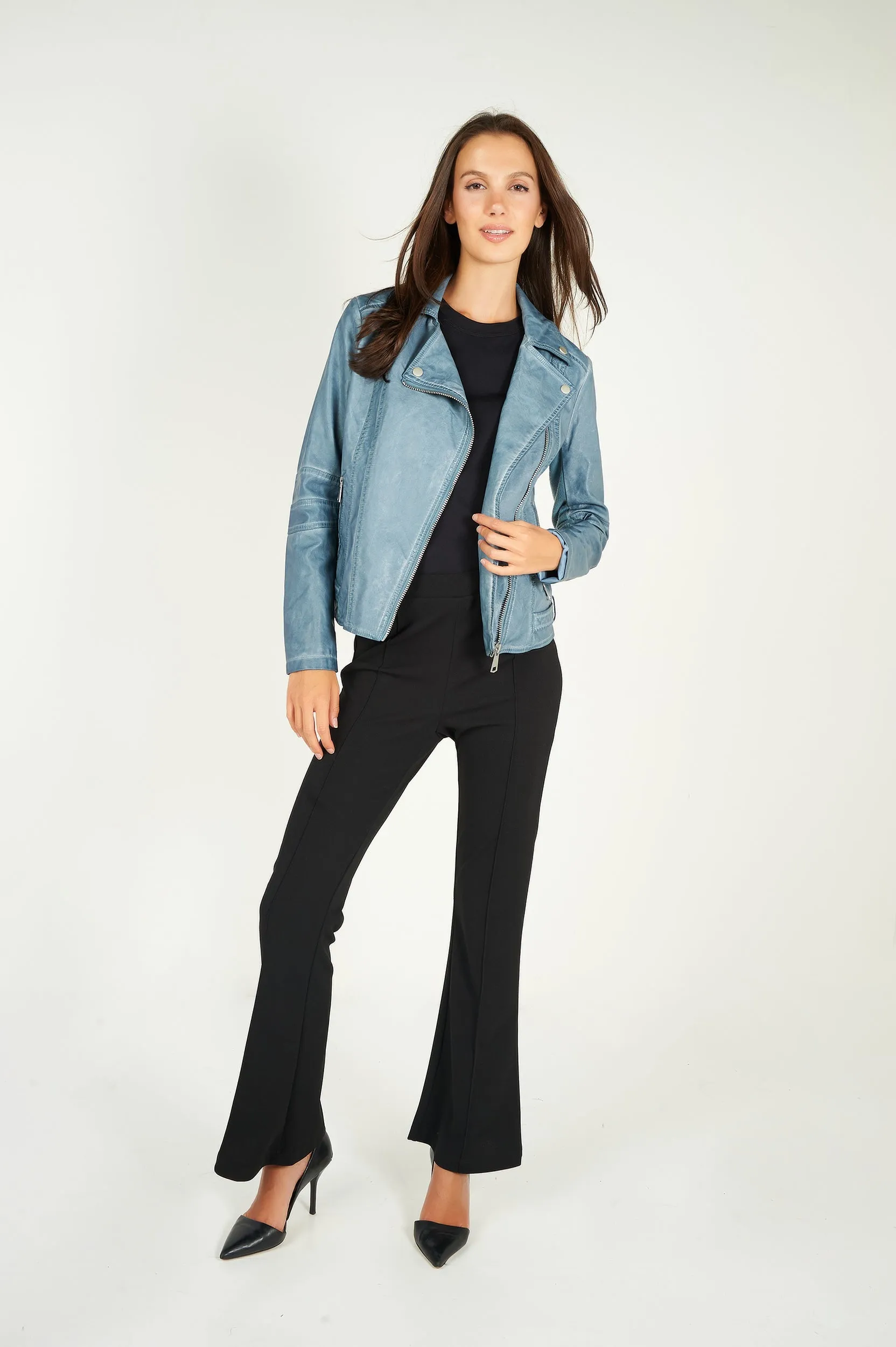 Veste en simili-cuir style motard - ZELIA-W2 - (E-B9) - VENTE FINALE